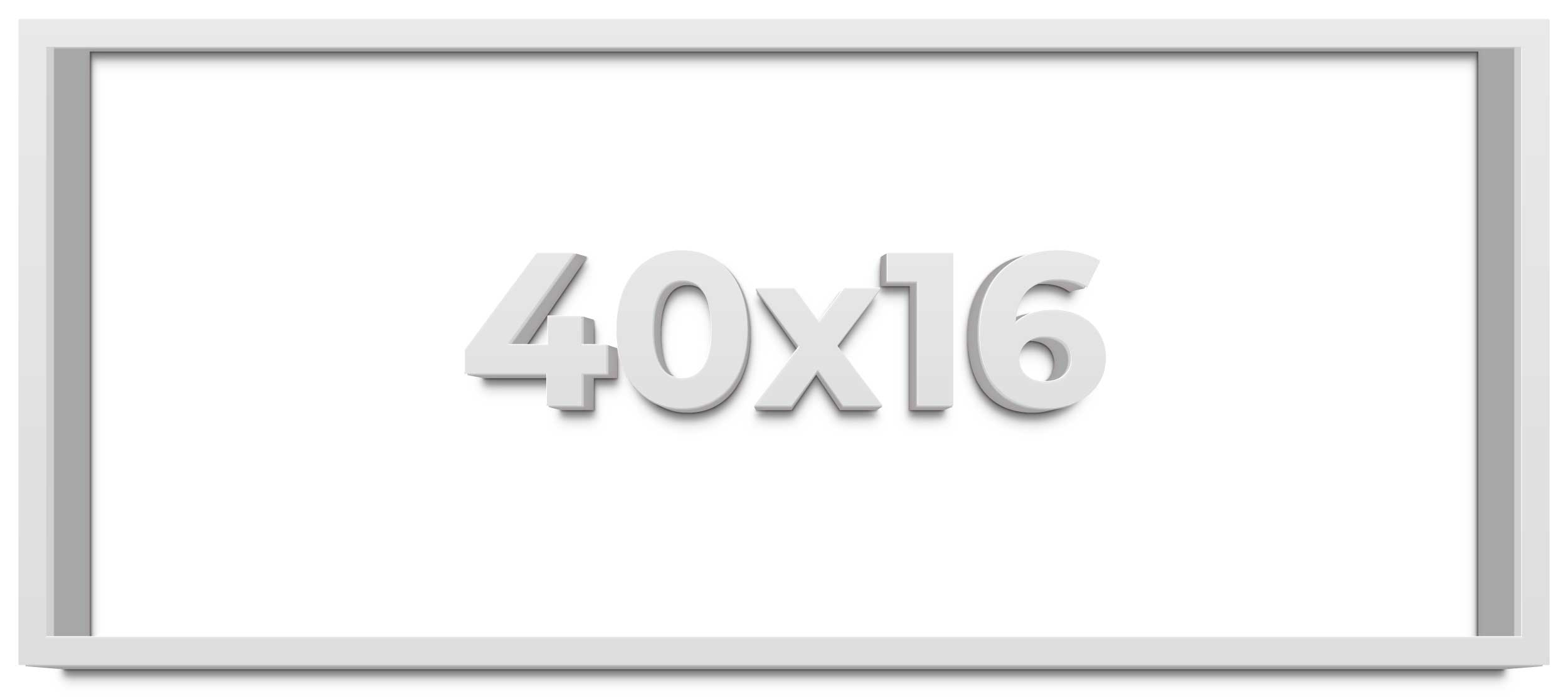 40x16 Shadow Box Frame White | 2 Inches Deep Real Wood Contemporary ...