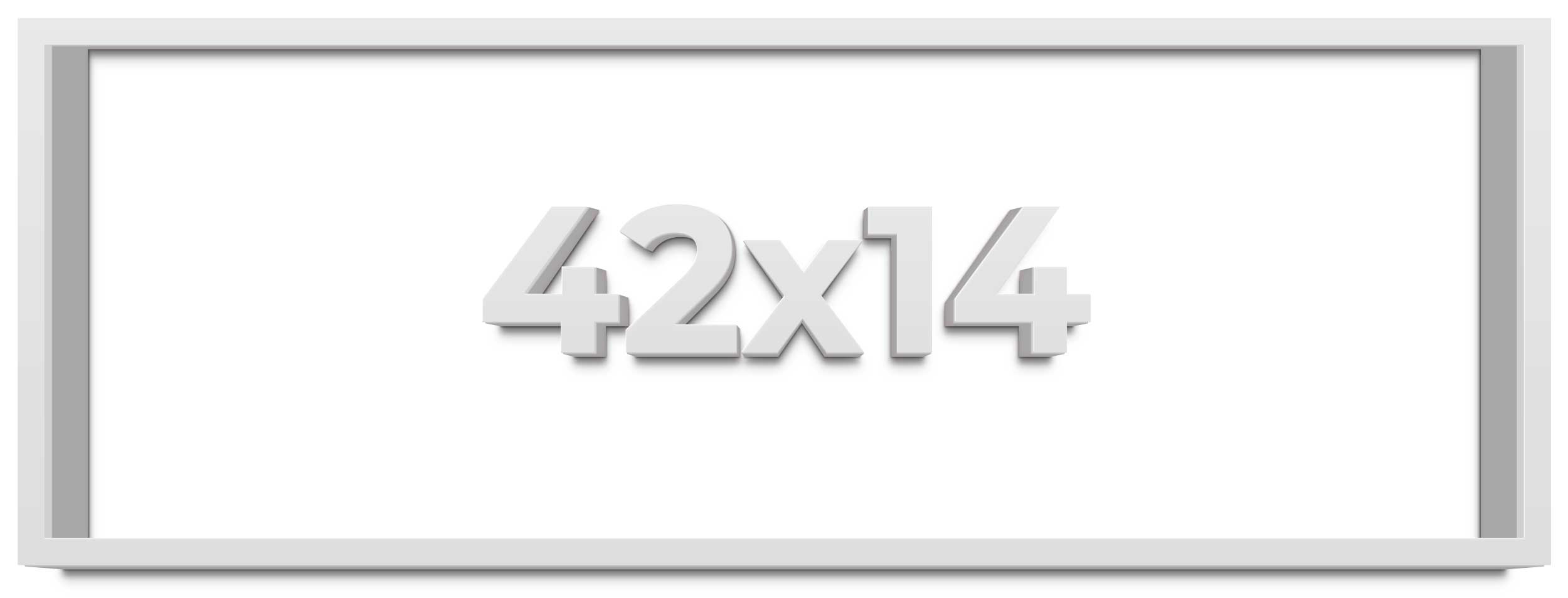 42x14 Shadow Box Frame White | 2 Inches Deep Real Wood Contemporary Shadowbox Di main product image