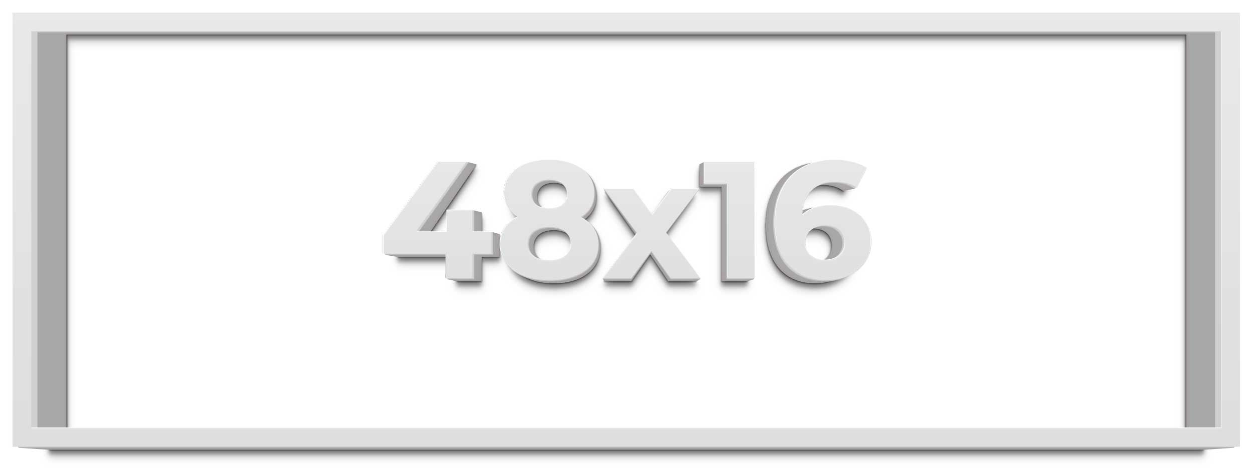 48×16 Shadow Box Frame White | 2 Inches Deep Real Wood Contemporary Shadowbox Di