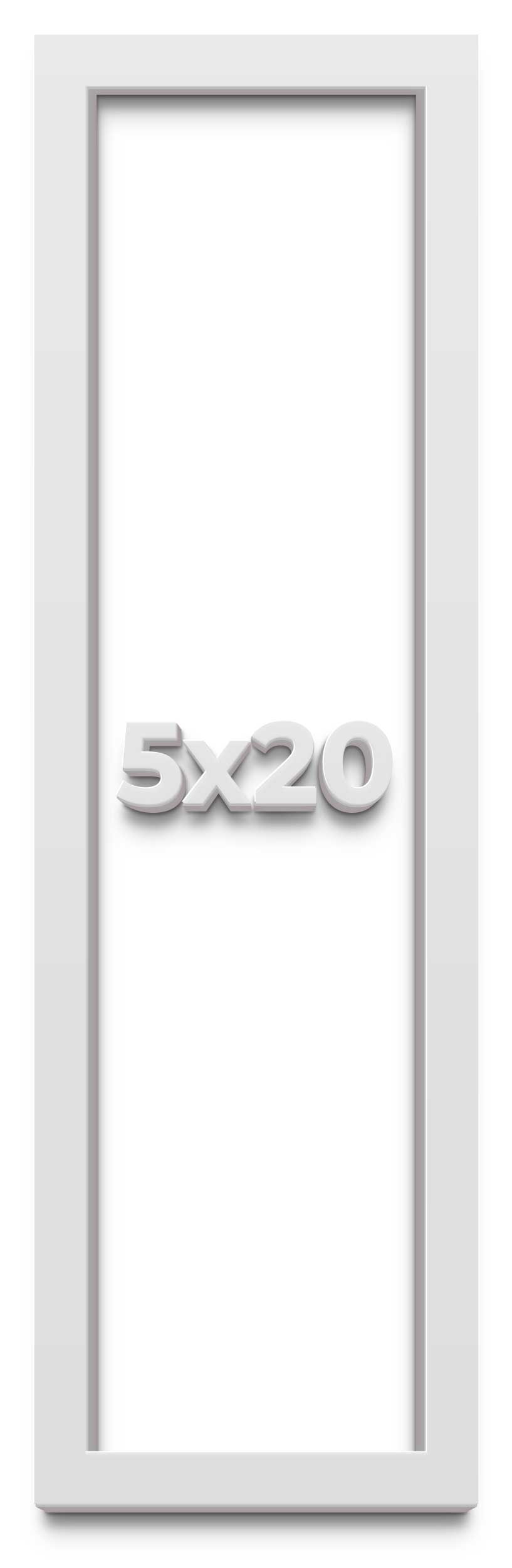 5×20 IN Shadow Box Frame White | 2 Inches Deep Real Wood Contemporary Shadowbox