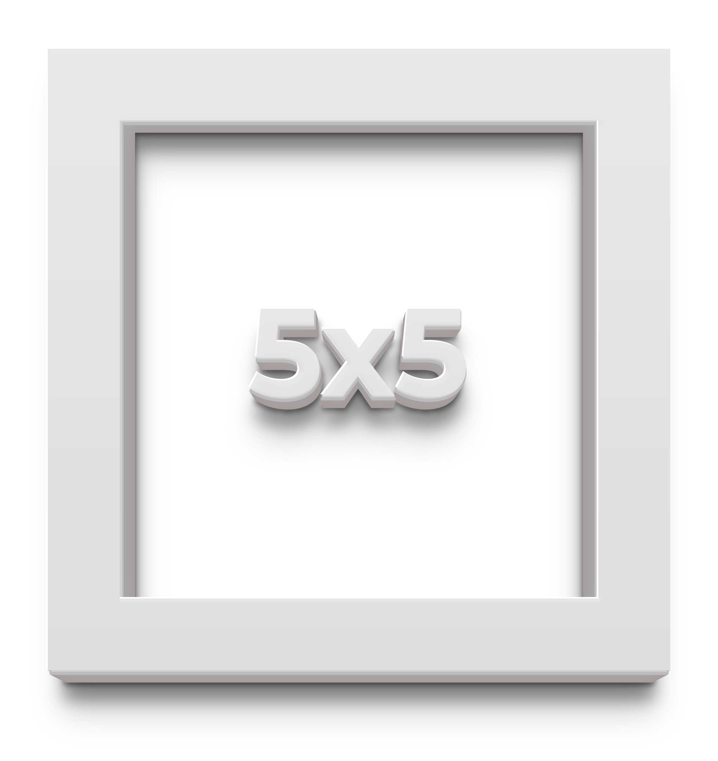 5×5 IN Shadow Box Frame White | 2 Inches Deep Real Wood Contemporary Shadowbox D