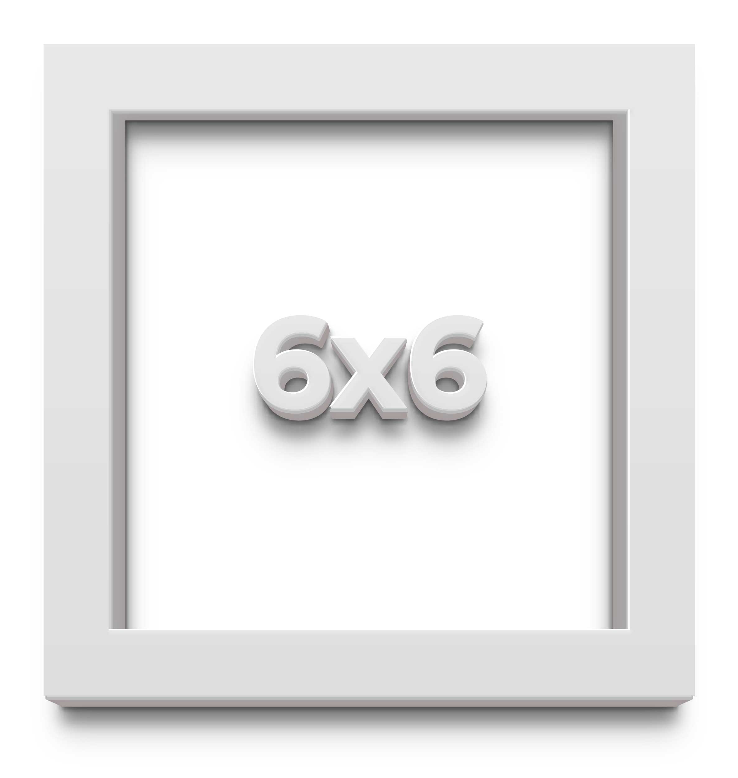 6×6 Shadow Box Frame White | 2 Inches Deep Real Wood Contemporary Shadowbox Disp