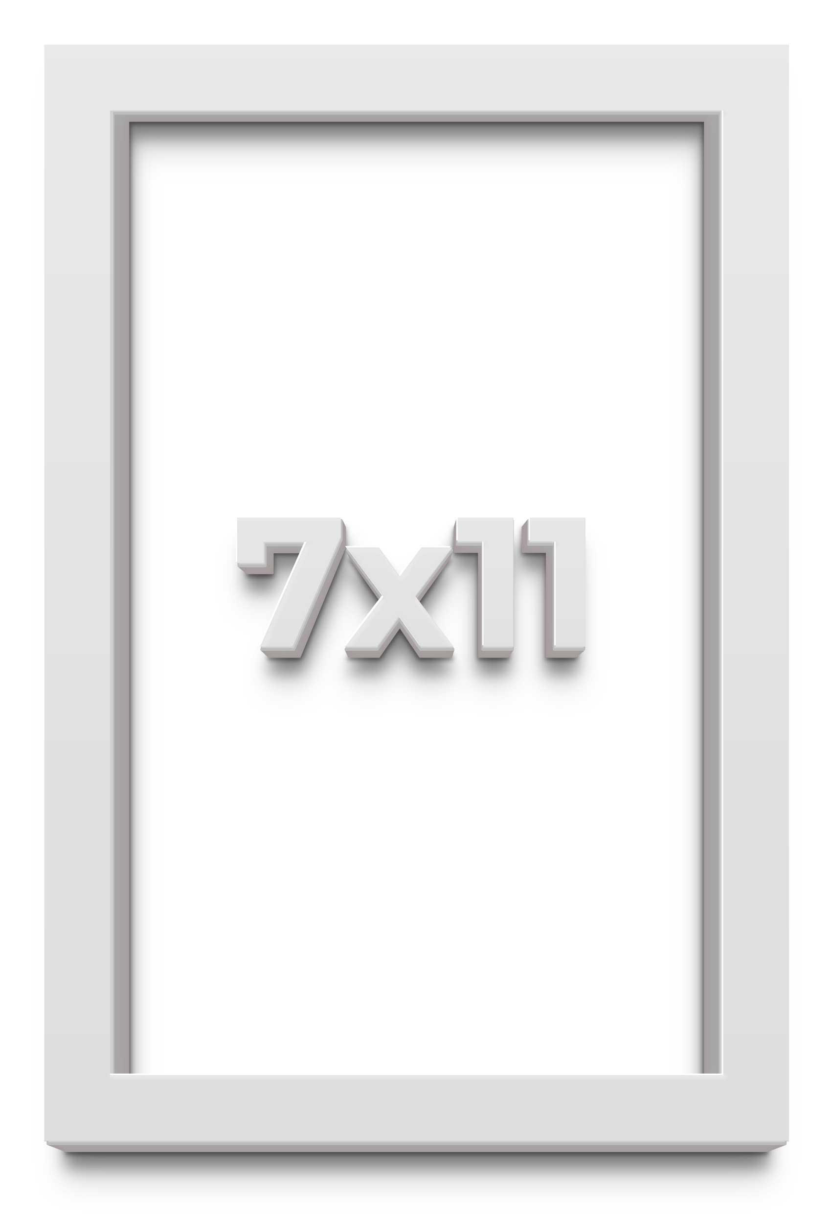 7×11 Shadow Box Frame White | 2 Inches Deep Real Wood Contemporary Shadowbox Dis