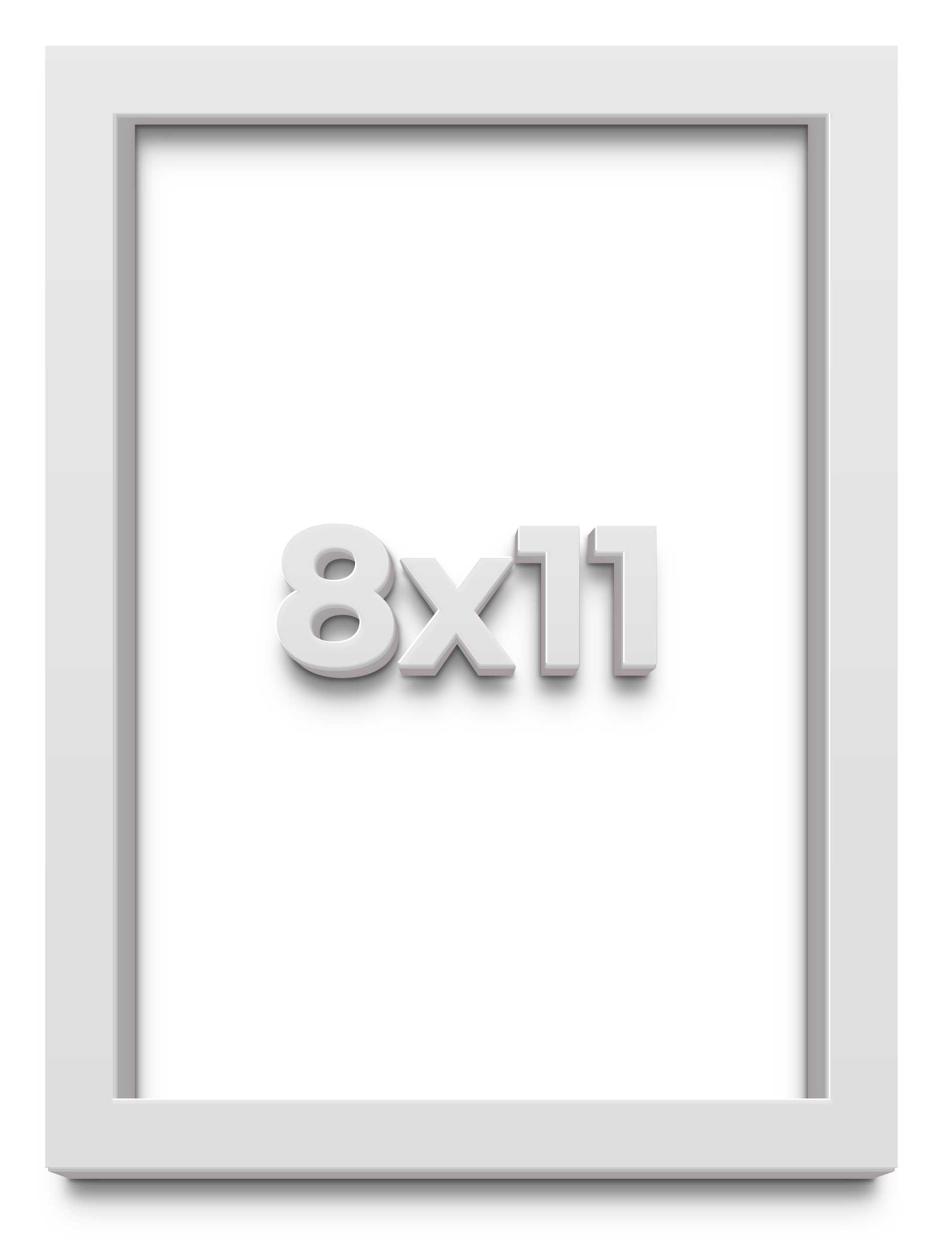 8x11 Shadow Box Frame White | 2 Inches Deep Real Wood Contemporary ...