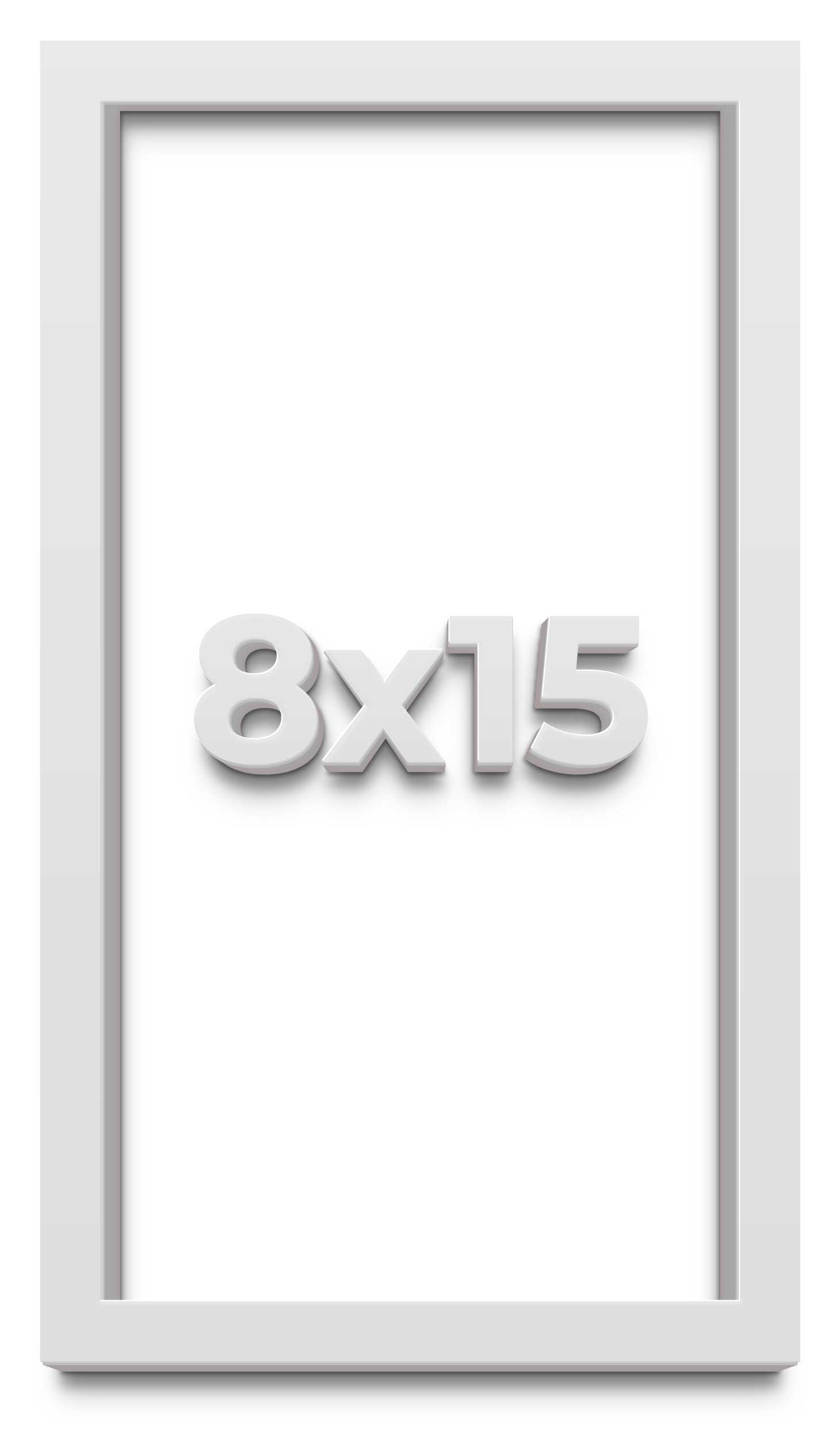 8×15 Shadow Box Frame White | 2 Inches Deep Real Wood Contemporary Shadowbox Dis