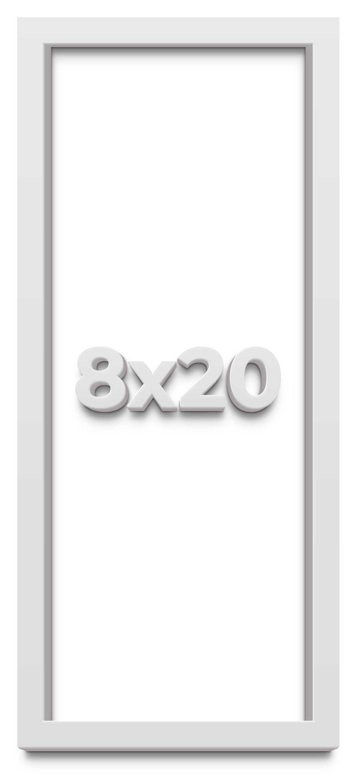 8×20 Shadow Box Frame White | 2 Inches Deep Real Wood Contemporary Shadowbox Dis