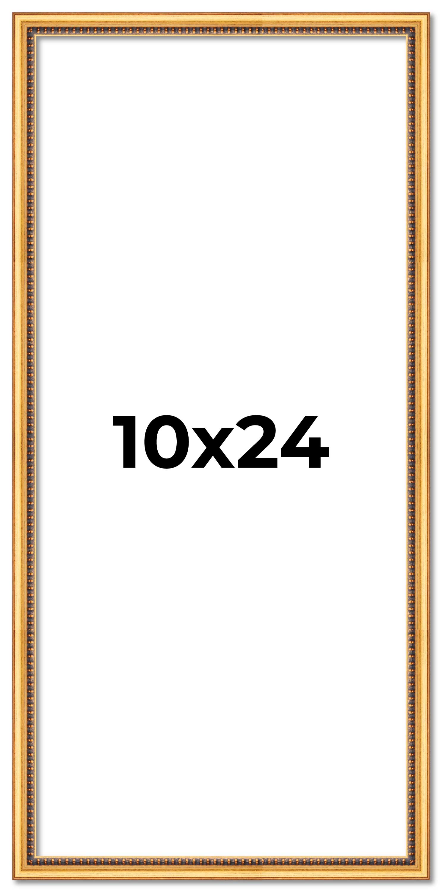 10x24 Frame Beaded Gold Solid Wood Picture Frame | 0.75 Inches Moulding ...