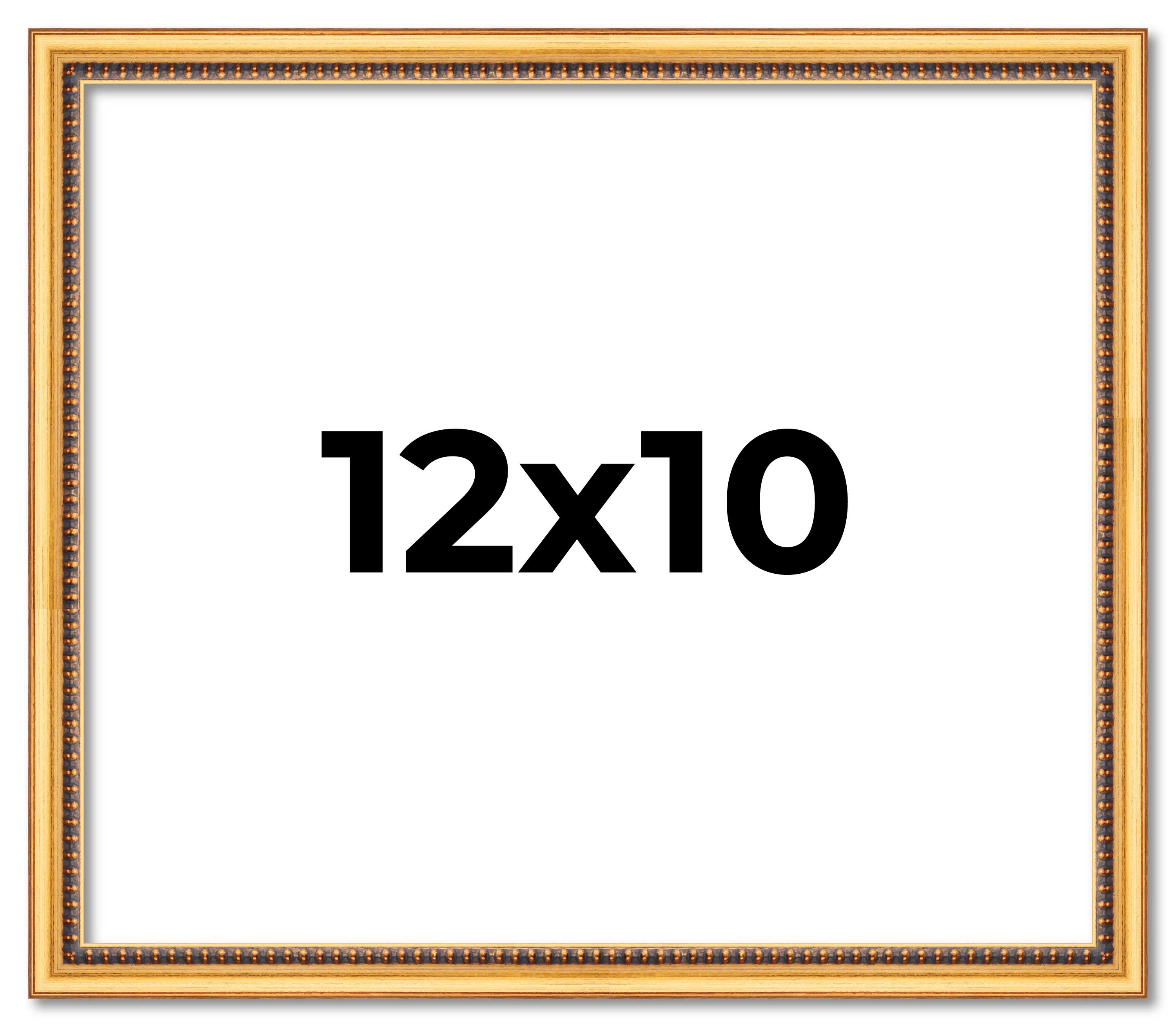 12x10 Frame Beaded Gold Solid Wood Picture Frame | 0.75 Inches Moulding Width main product image