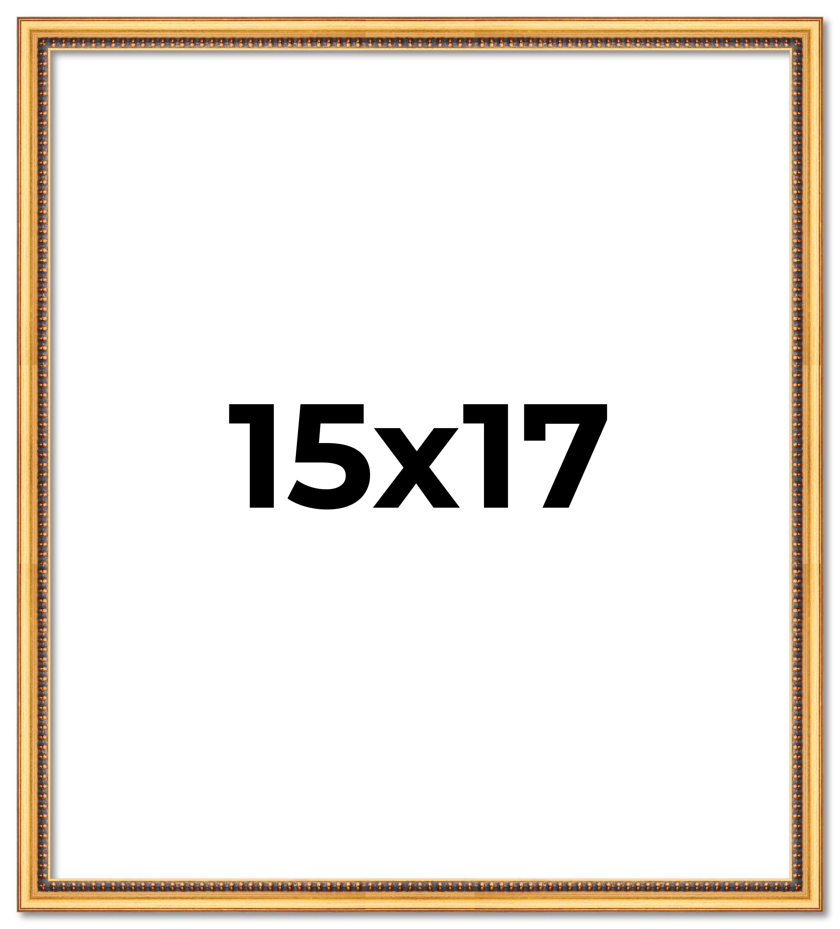 15x17 Frame Beaded Gold Solid Wood Picture Frame | 0.75 Inches Moulding Width main product image