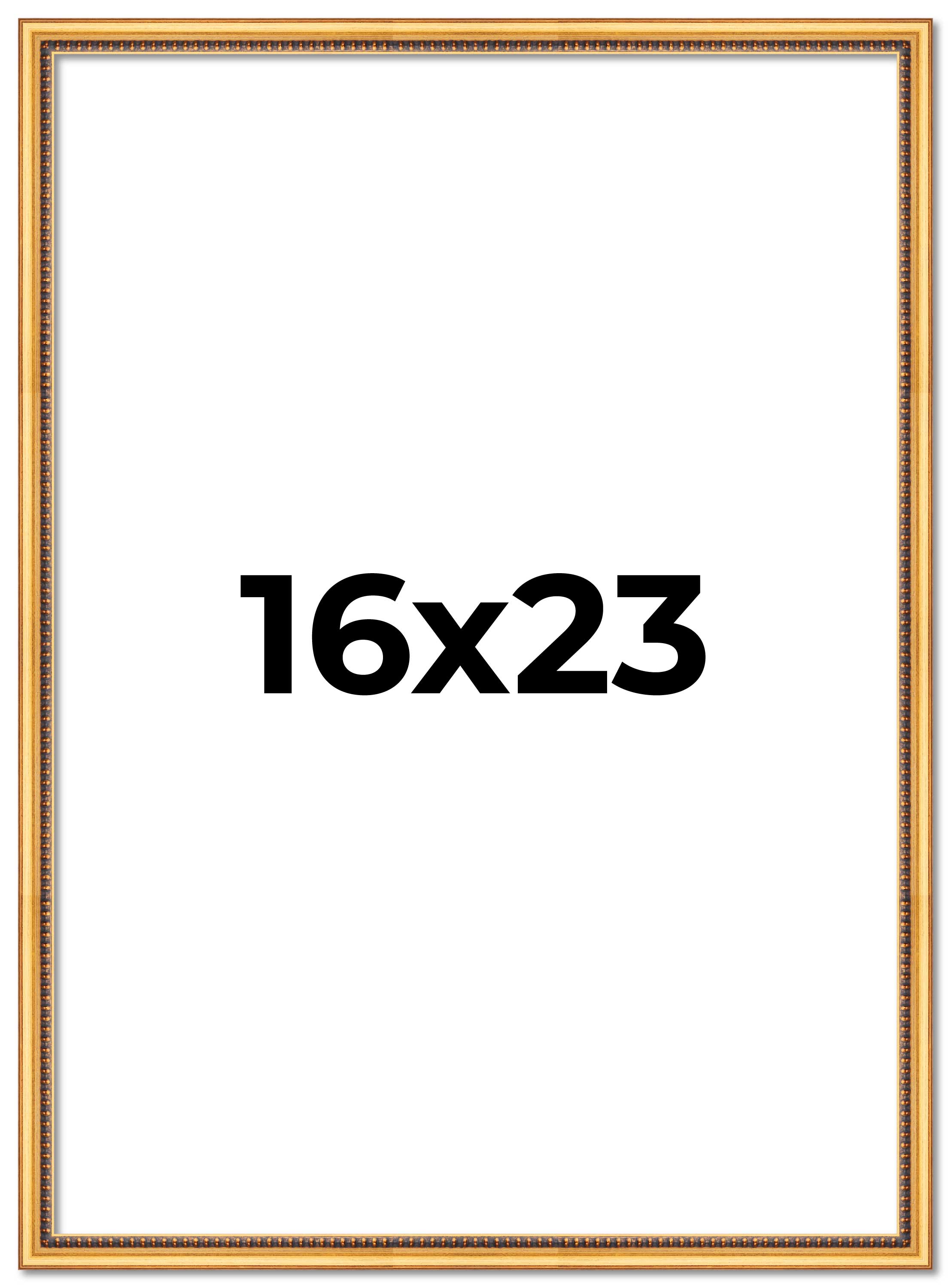 16x23 Rahmen Perlen Gold Massivholz Bilderrahmen | 0,75 cm Zierleistenbreite | - Bild 1 von 10
