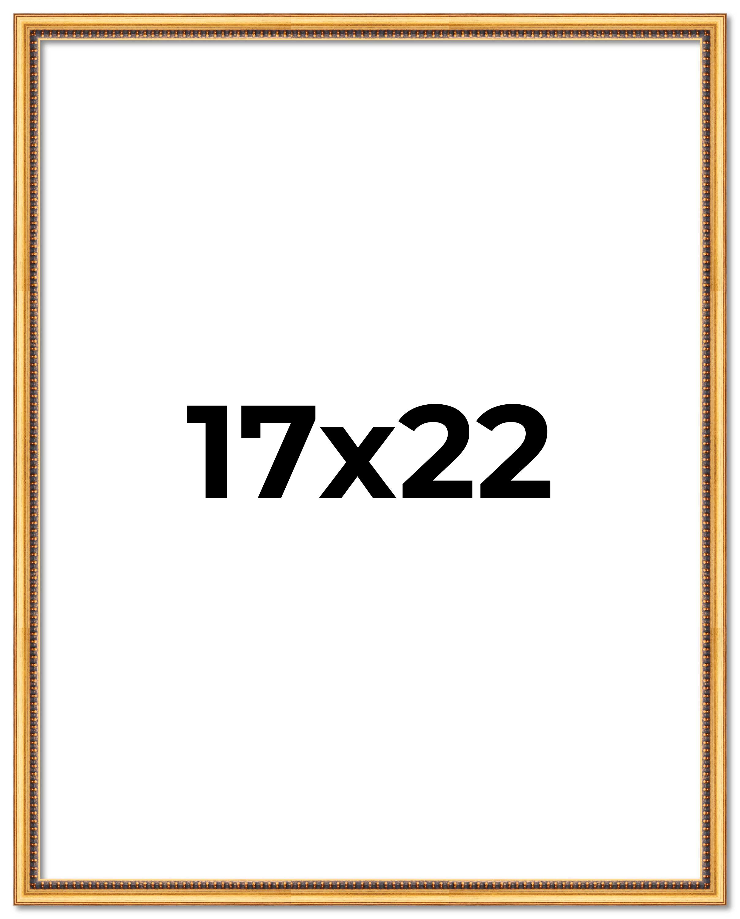 17x22 Frame Beaded Gold Solid Wood Picture Frame | 0.75 Inches Moulding Width main product image