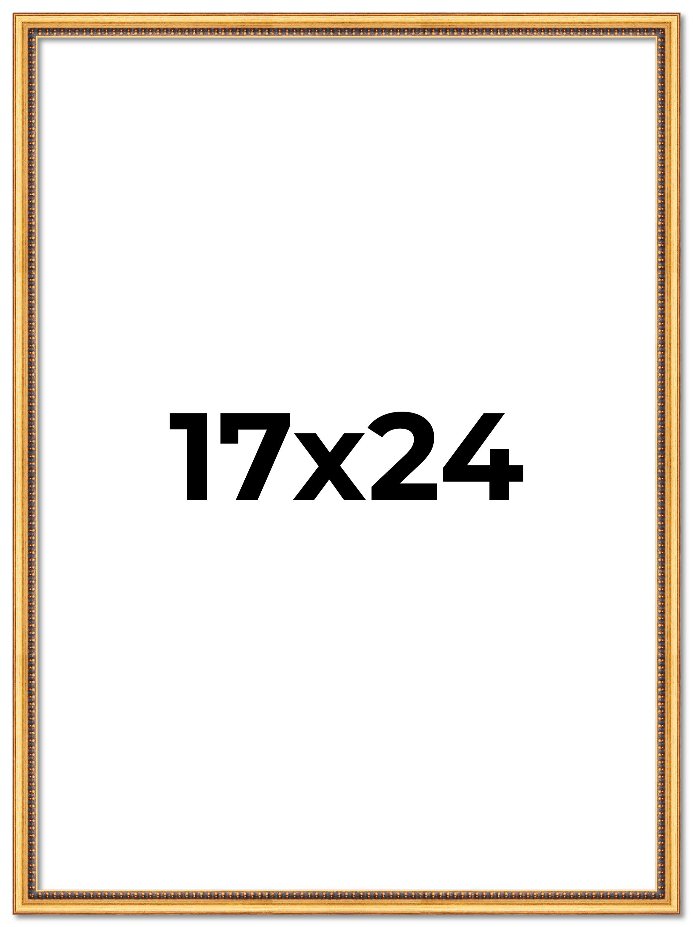 17x24 Frame Beaded Gold Solid Wood Picture Frame | 0.75 Inches Moulding Width main product image
