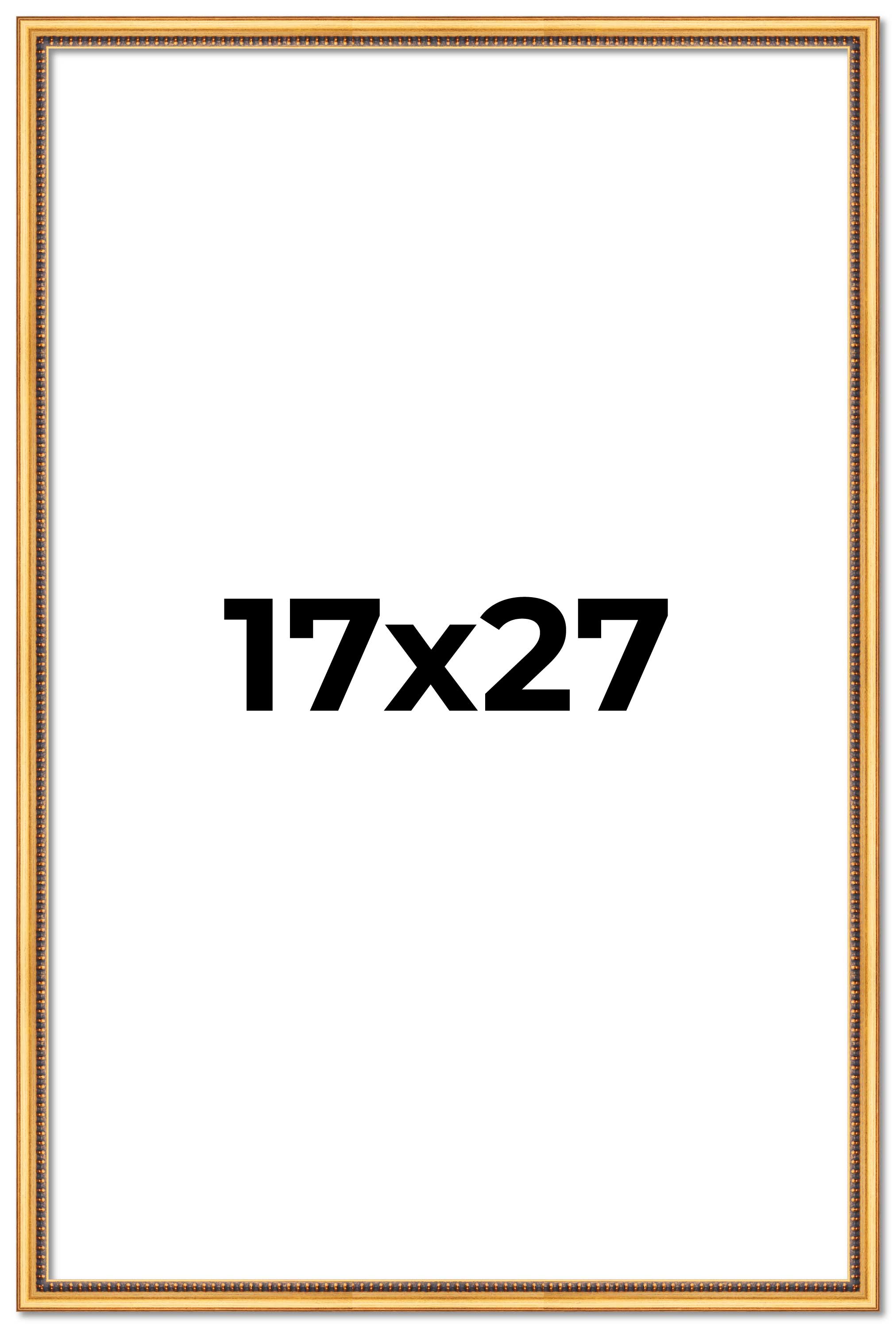17x27 Frame Beaded Gold Solid Wood Picture Frame | 0.75 Inches Moulding Width main product image