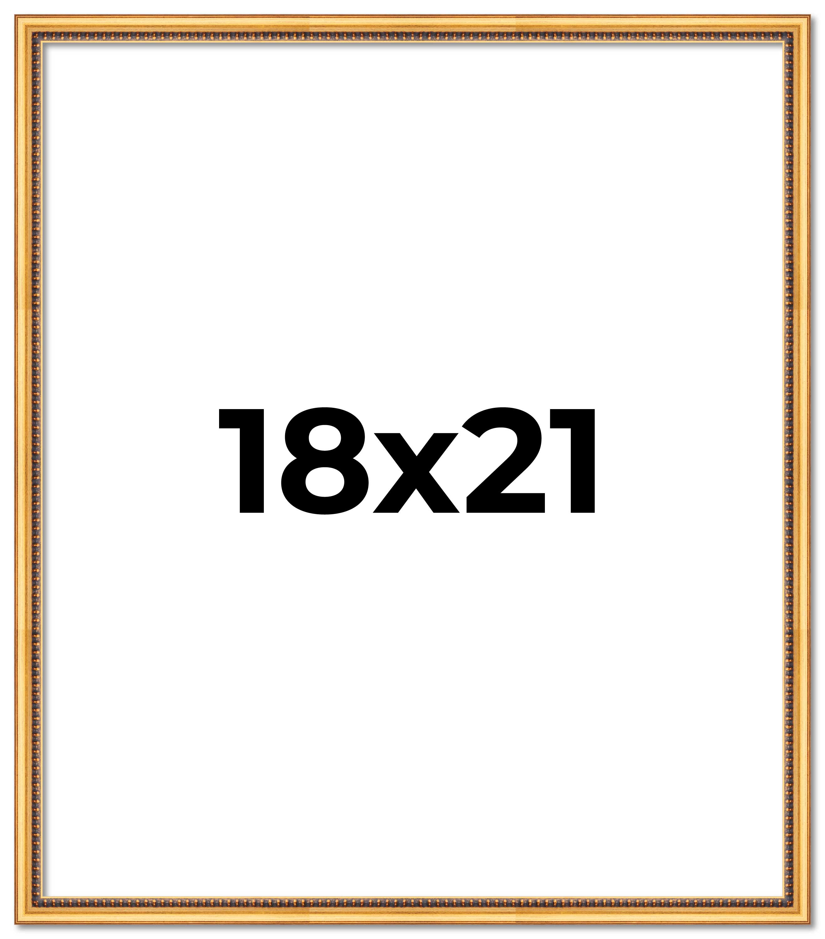 18x21 Frame Beaded Gold Solid Wood Picture Frame | 0.75 Inches Moulding Width main product image