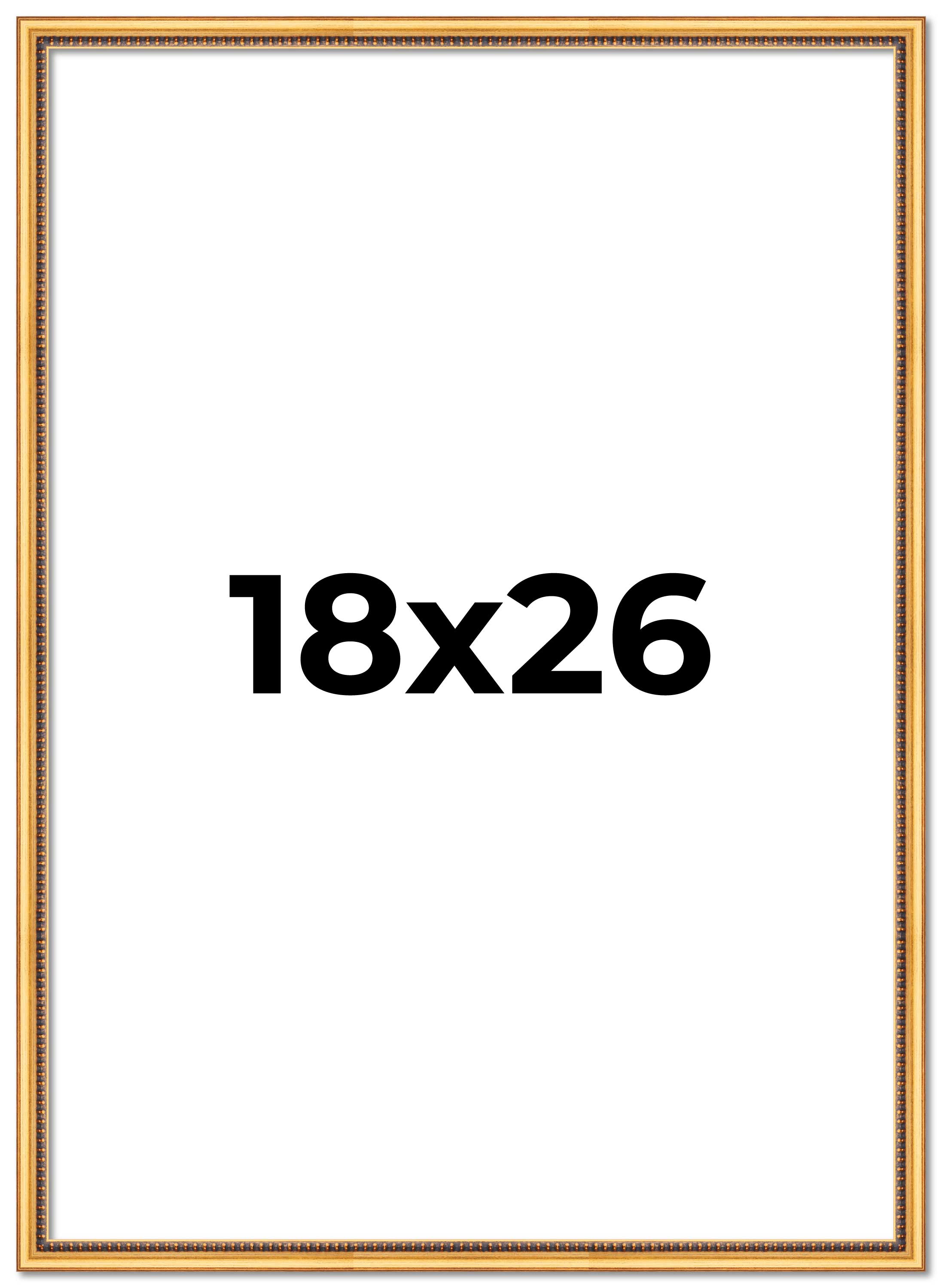 18x26 Frame Beaded Gold Solid Wood Picture Frame | 0.75 Inches Moulding Width main product image