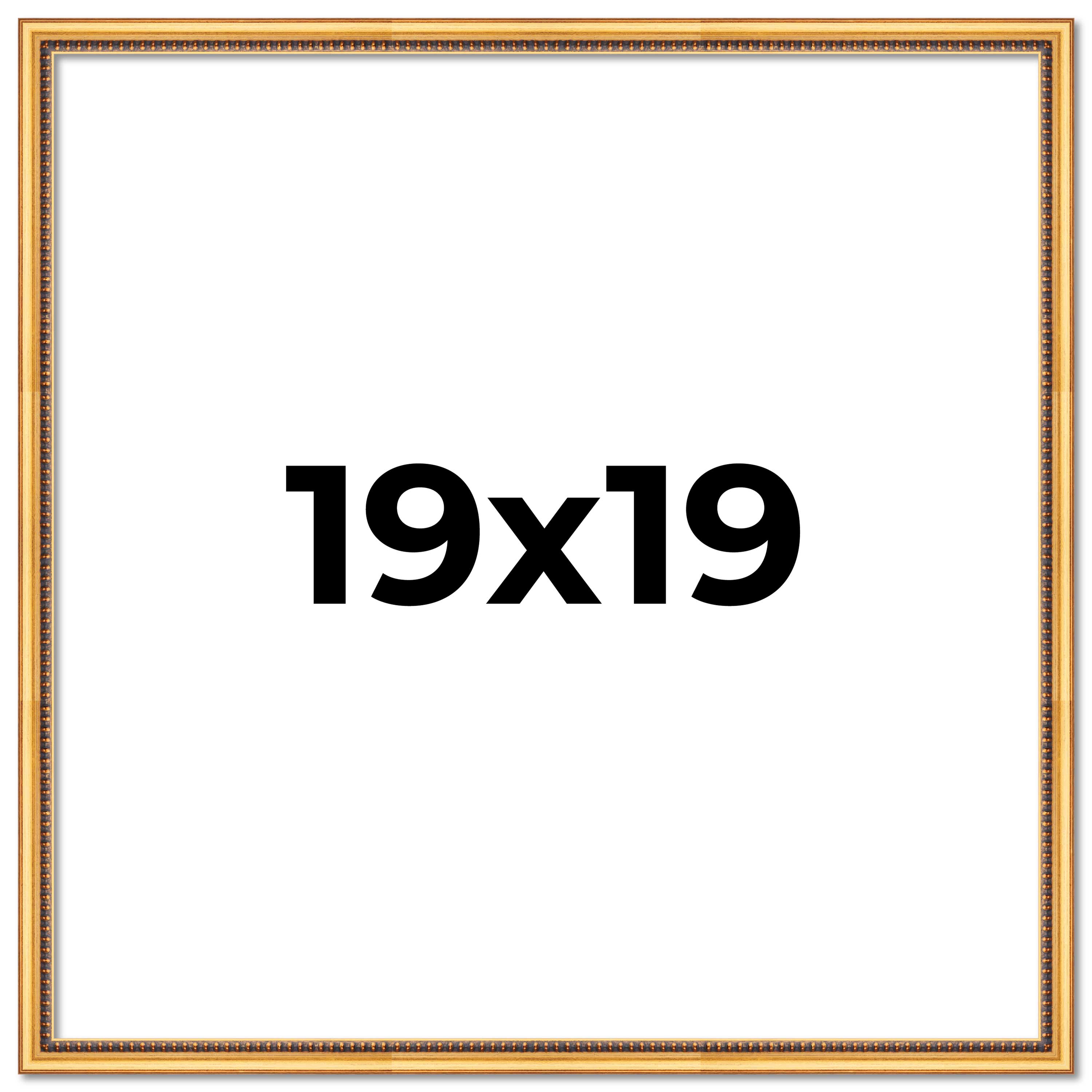 19x19 Frame Beaded Gold Solid Wood Picture Frame | 0.75 Inches Moulding Width main product image