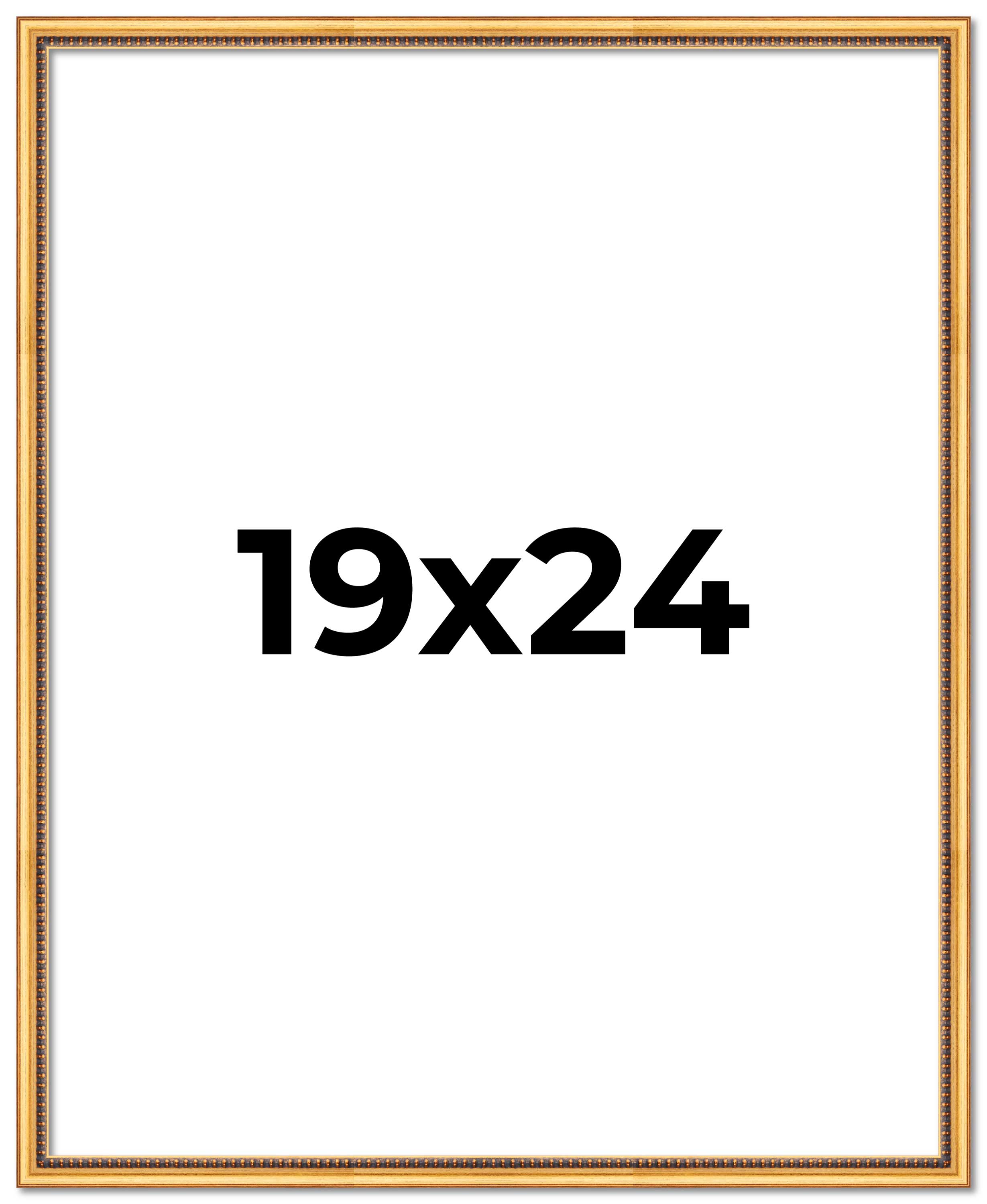 19x24 Frame Beaded Gold Solid Wood Picture Frame | 0.75 Inches Moulding Width main product image