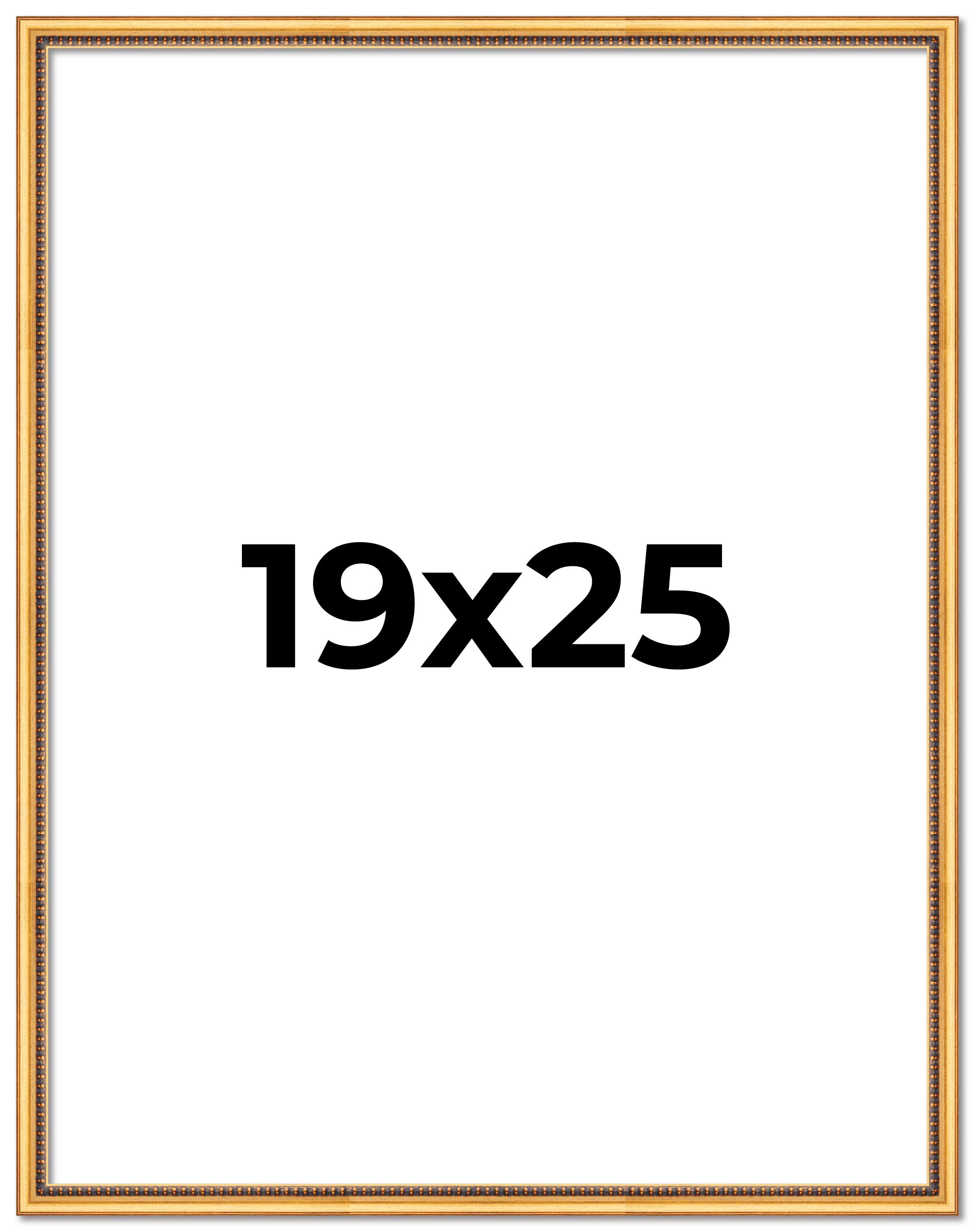 19×25 Frame Beaded Gold Solid Wood Picture Frame | 0.75 Inches Moulding Width |