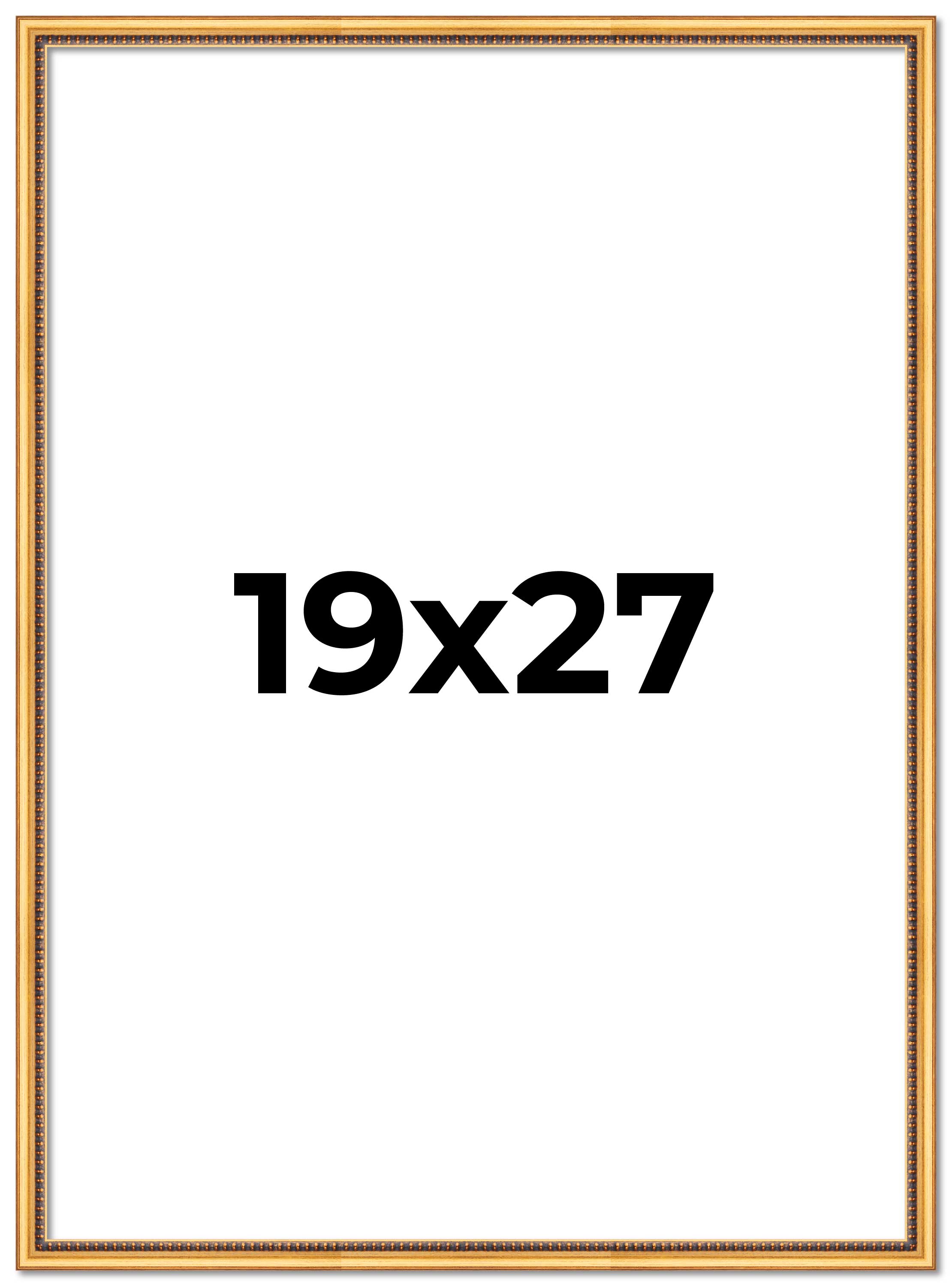 19x27 Frame Beaded Gold Solid Wood Picture Frame | 0.75 Inches Moulding Width main product image