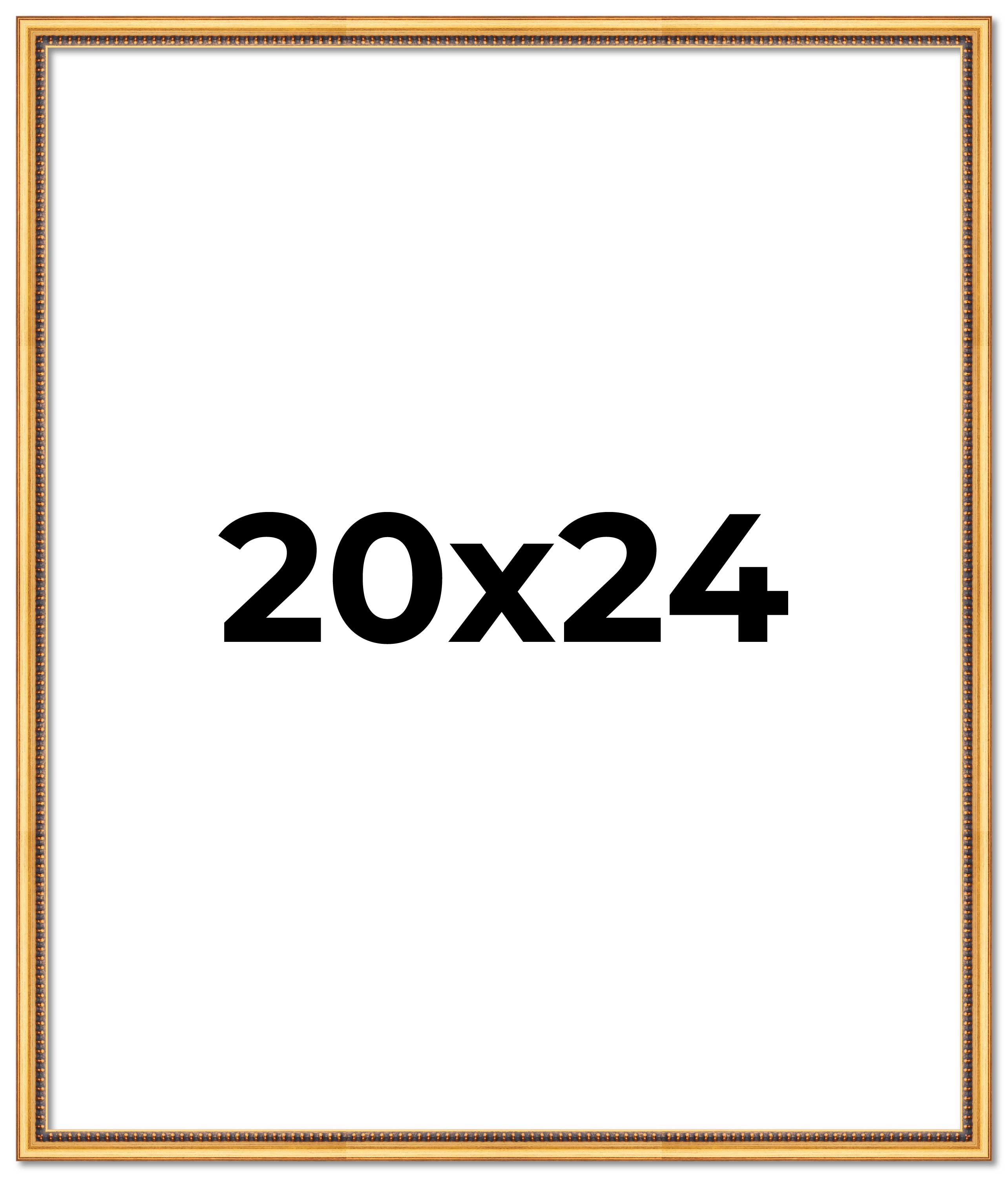 20x24 Frame Beaded Gold Solid Wood Picture Frame | 0.75 Inches Moulding Width main product image