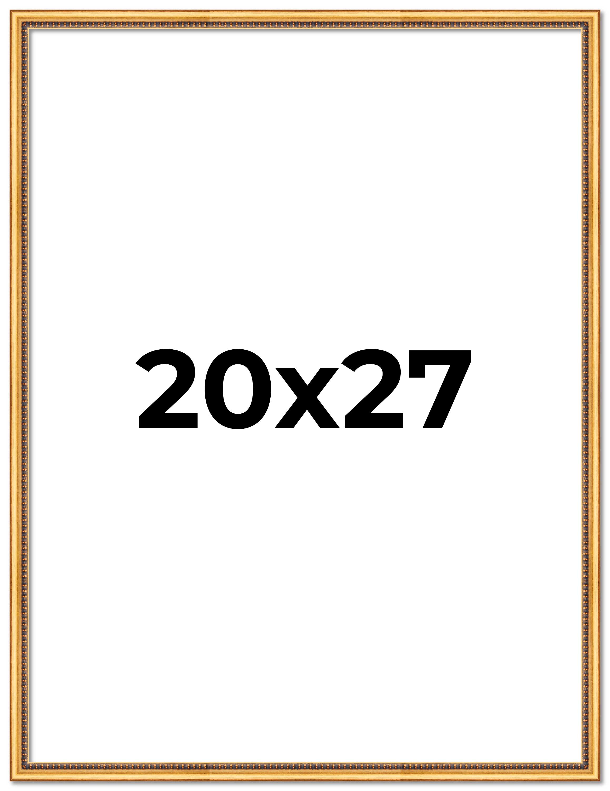 20x27 Frame Beaded Gold Solid Wood Picture Frame | 0.75 Inches Moulding Width main product image