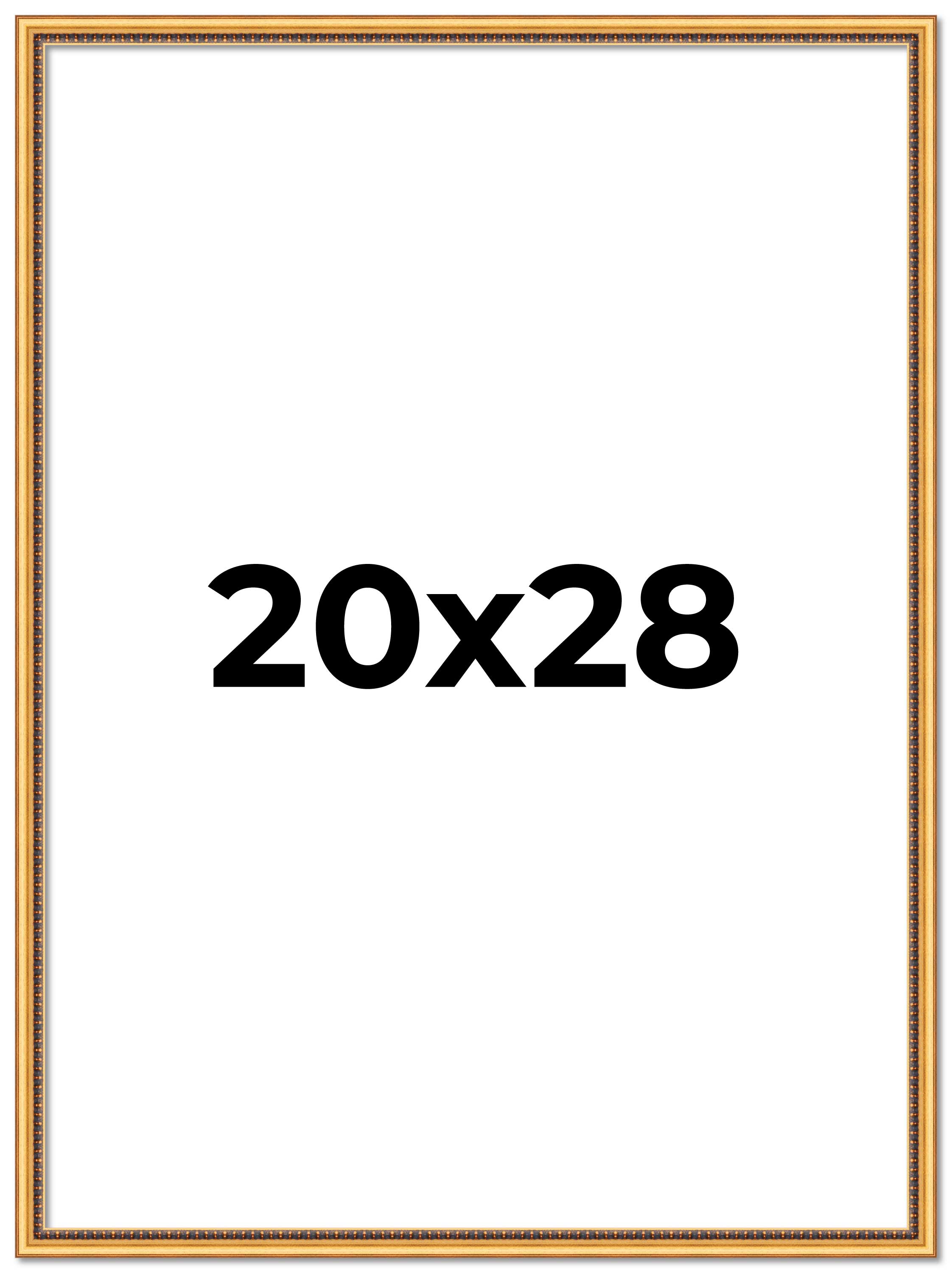 20x28 Frame Beaded Gold Solid Wood Picture Frame | 0.75 Inches Moulding Width main product image