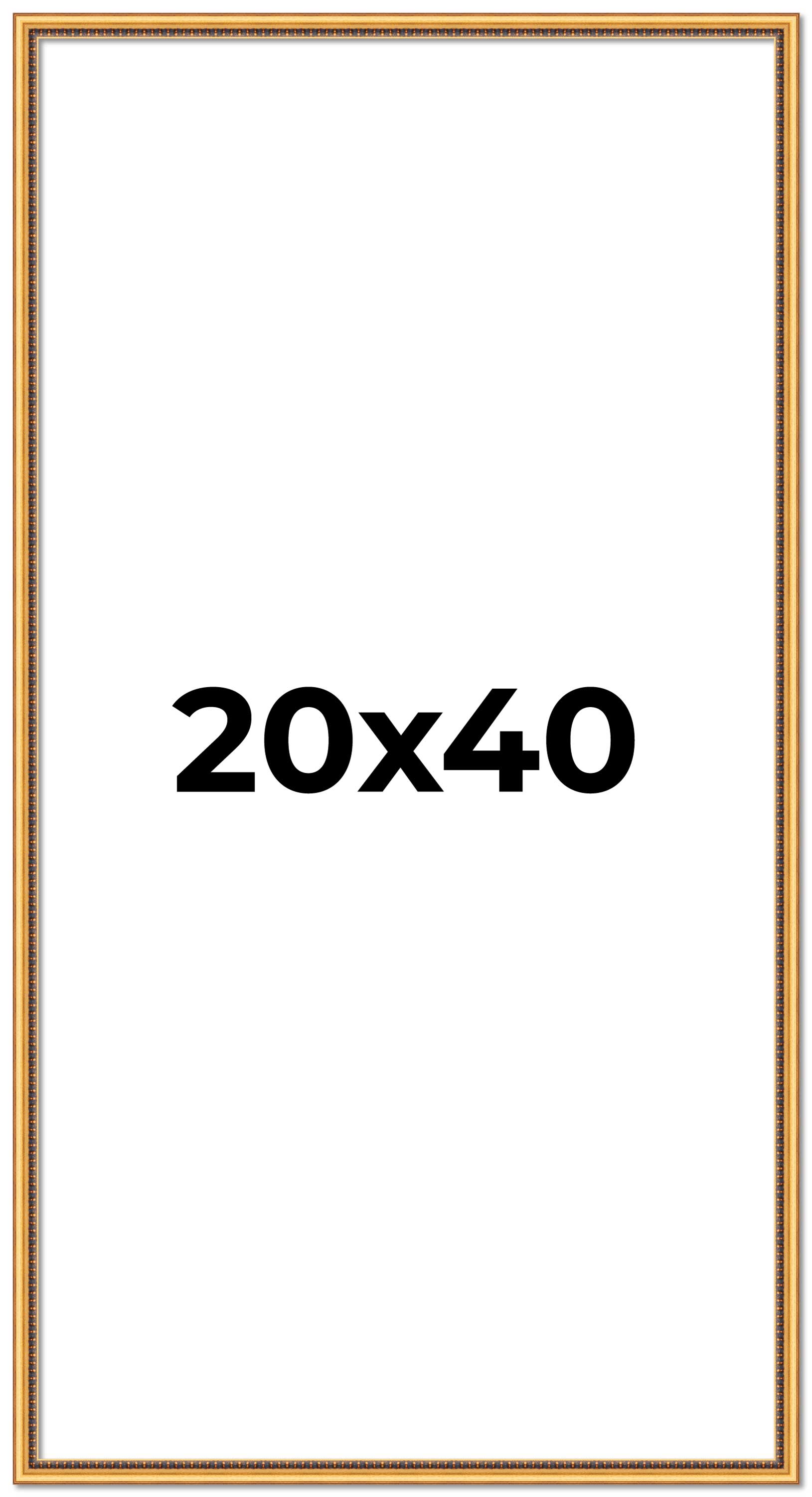 20x40 Frame Beaded Gold Solid Wood Picture Frame | 0.75 Inches Moulding Width main product image