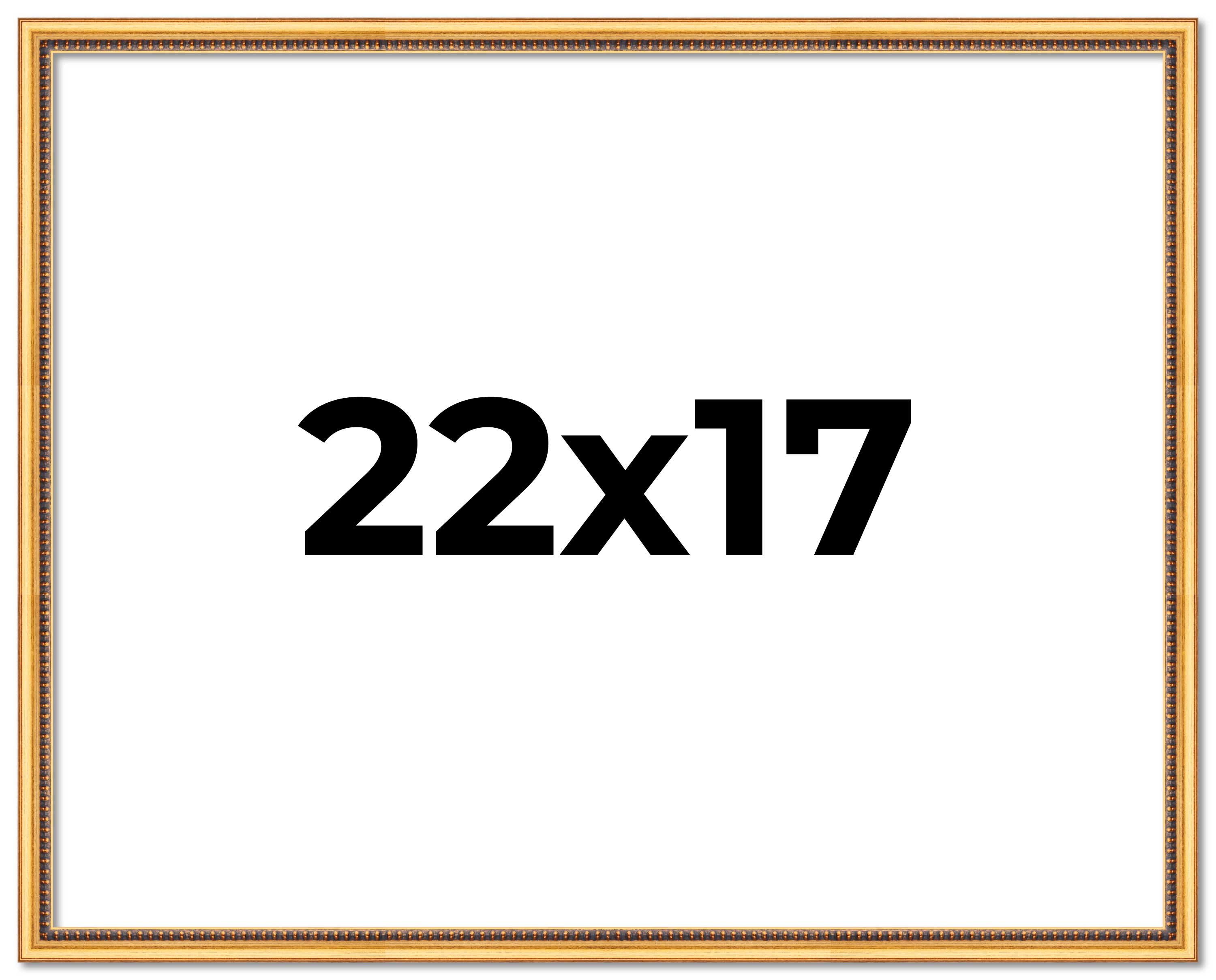 22x17 Frame Beaded Gold Solid Wood Picture Frame | 0.75 Inches Moulding Width main product image