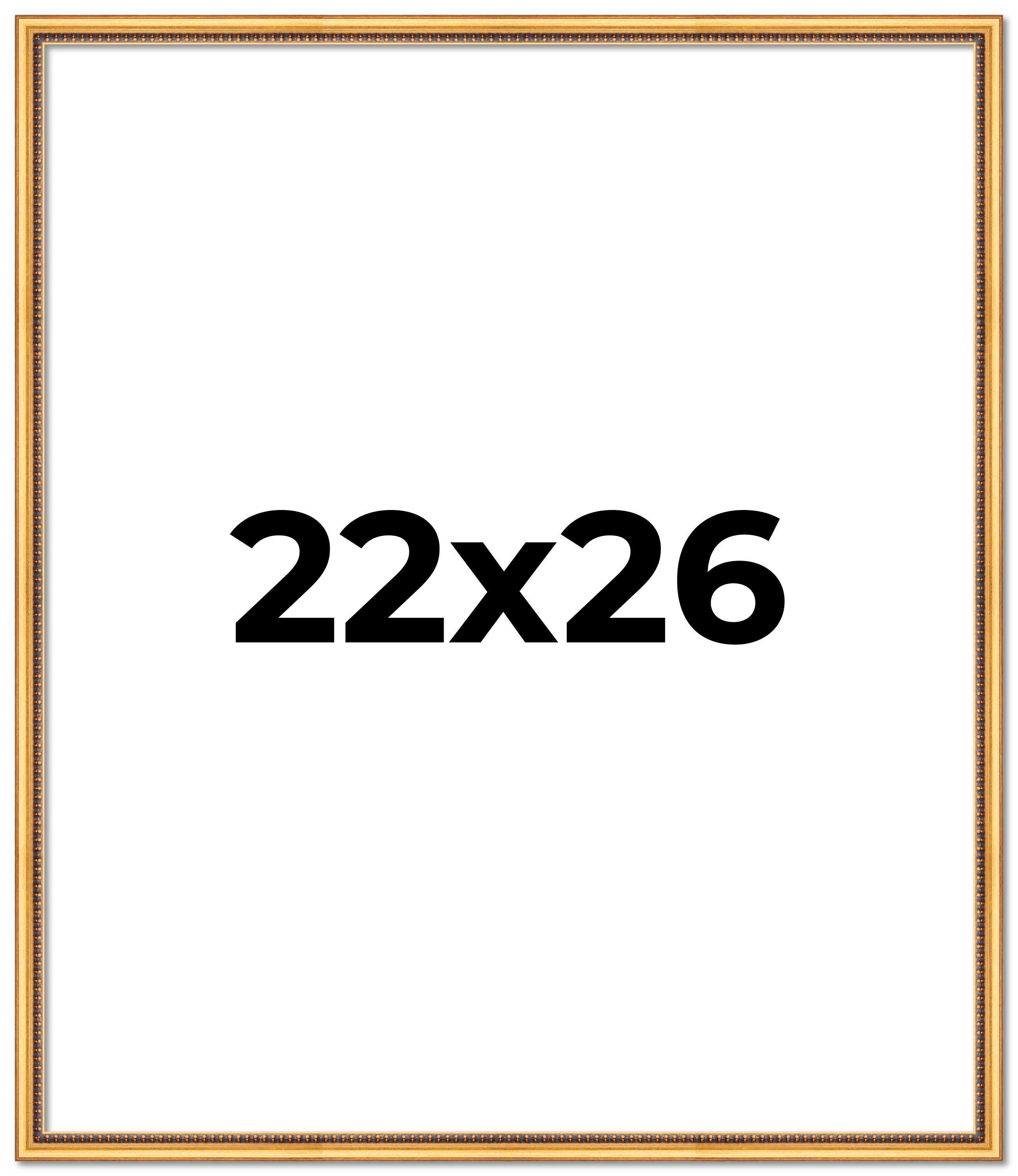 22x26 Frame Beaded Gold Solid Wood Picture Frame | 0.75 Inches Moulding Width main product image