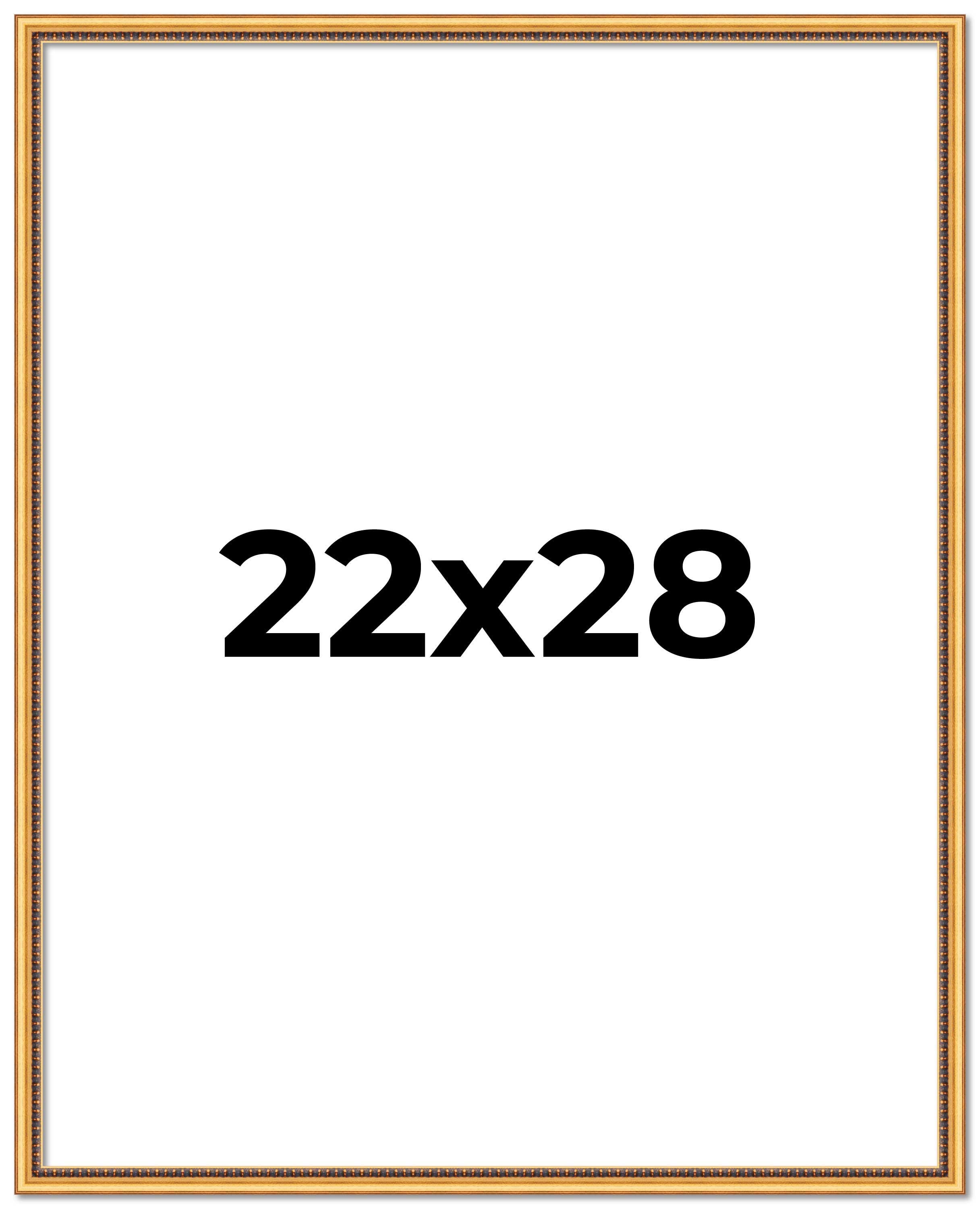 22x28 Frame Beaded Gold Solid Wood Picture Frame | 0.75 Inches Moulding Width main product image