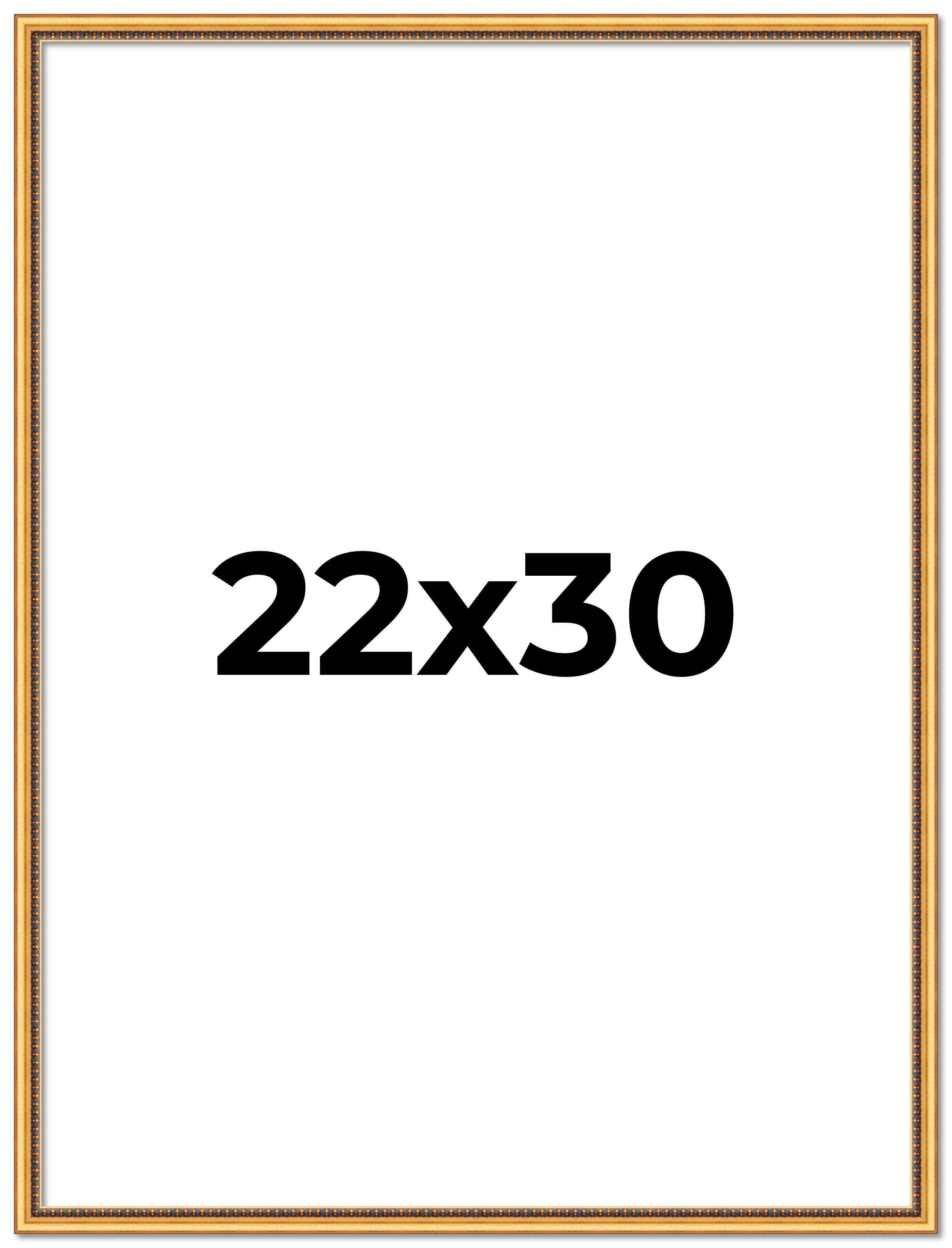 22x30 Frame Beaded Gold Solid Wood Picture Frame | 0.75 Inches Moulding Width main product image