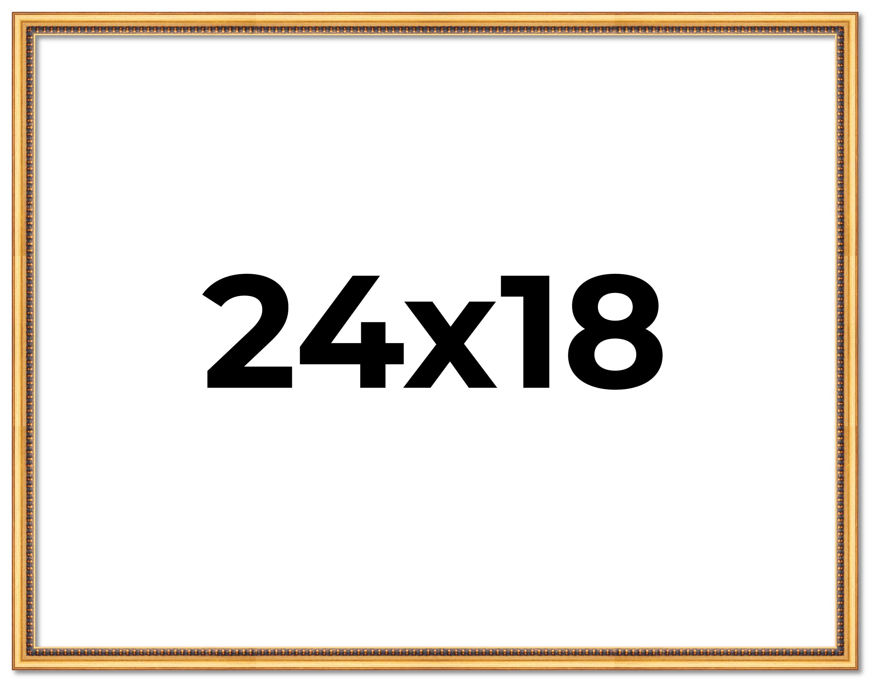 24x18 Frame Beaded Gold Solid Wood Picture Frame | 0.75 Inches Moulding Width main product image