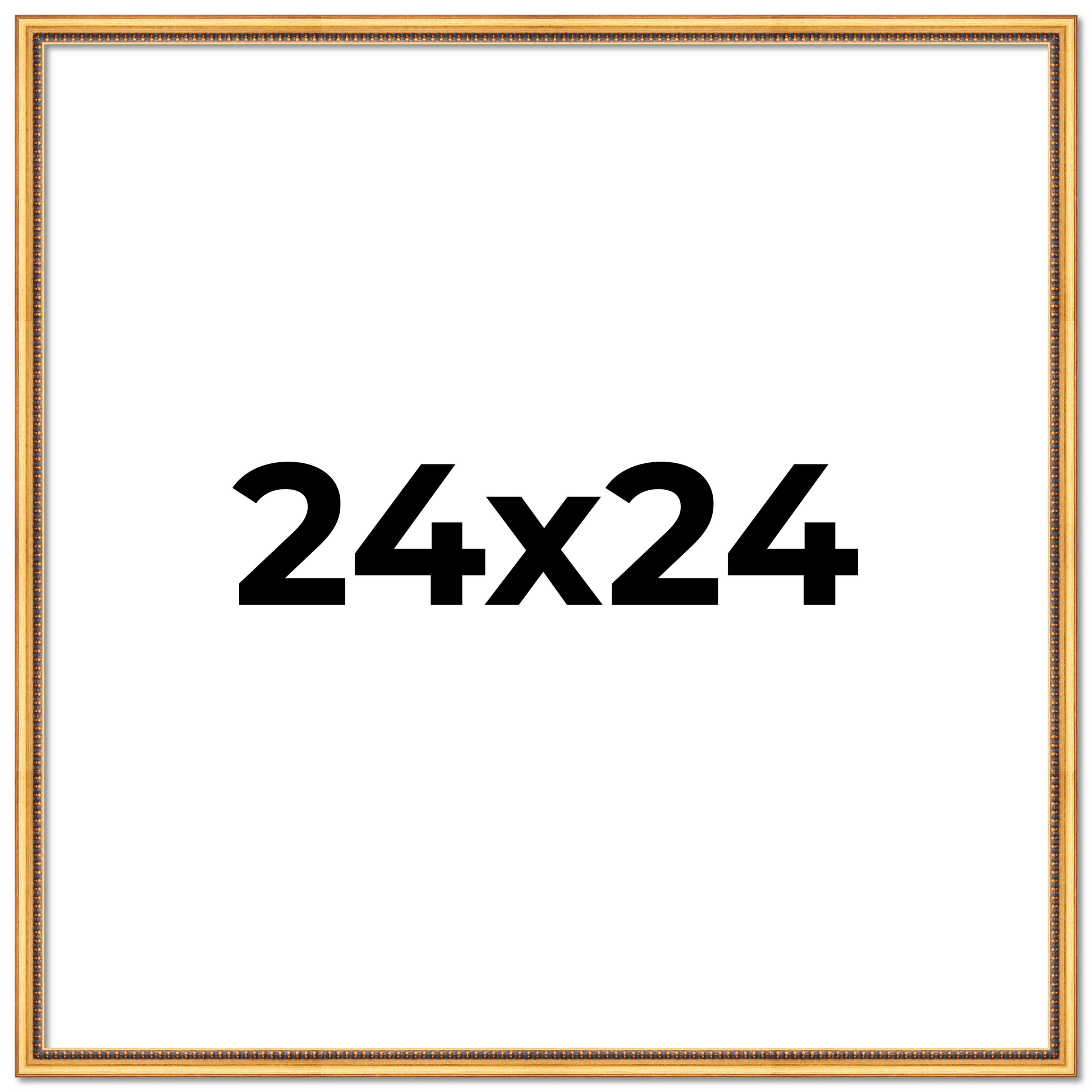 24x24 Frame Beaded Gold Solid Wood Picture Frame | 0.75 Inches Moulding Width main product image