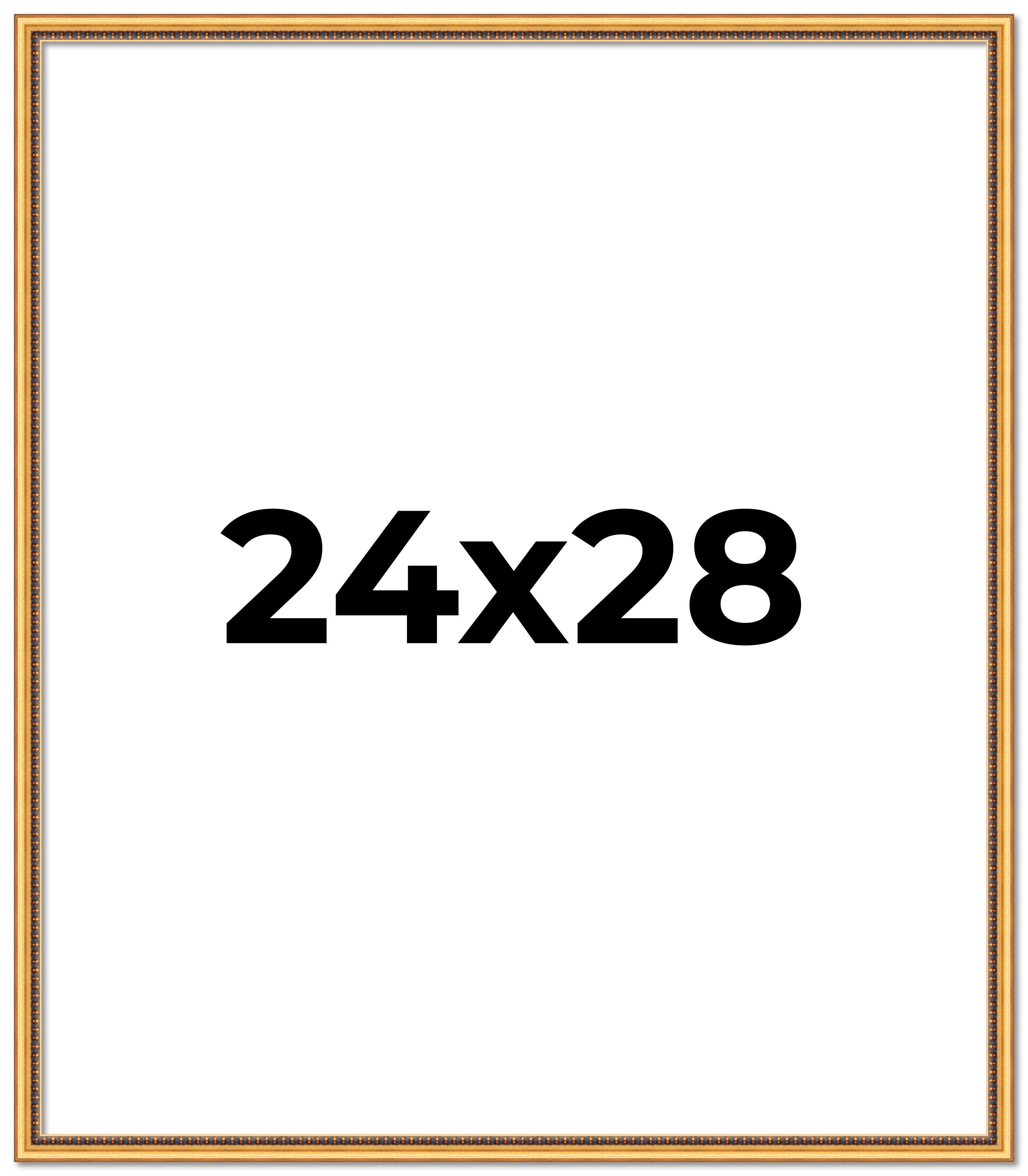 24x28 Frame Beaded Gold Solid Wood Picture Frame | 0.75 Inches Moulding Width main product image