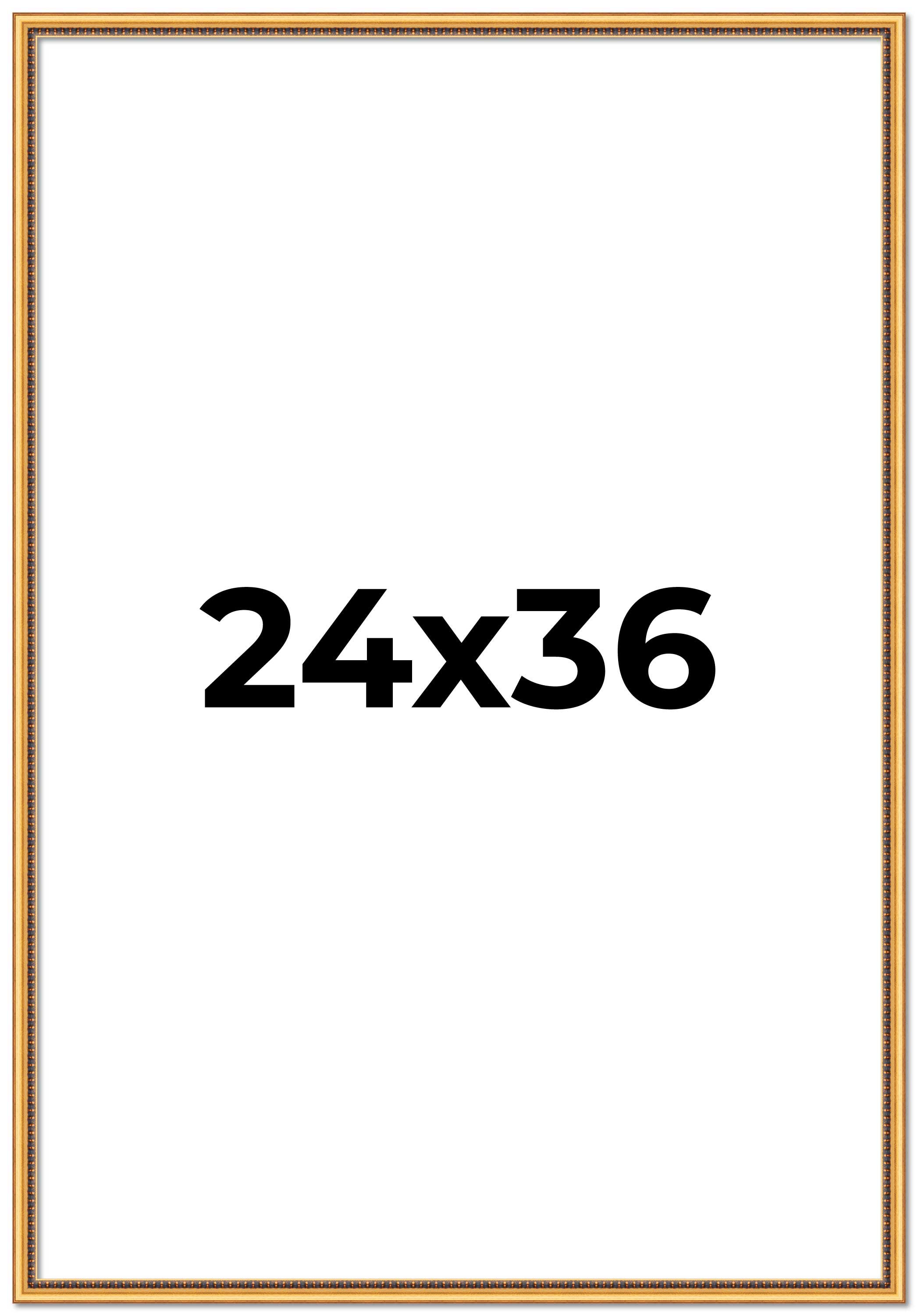 24x36 Frame Beaded Gold Solid Wood Picture Frame | 0.75 Inches Moulding Width main product image