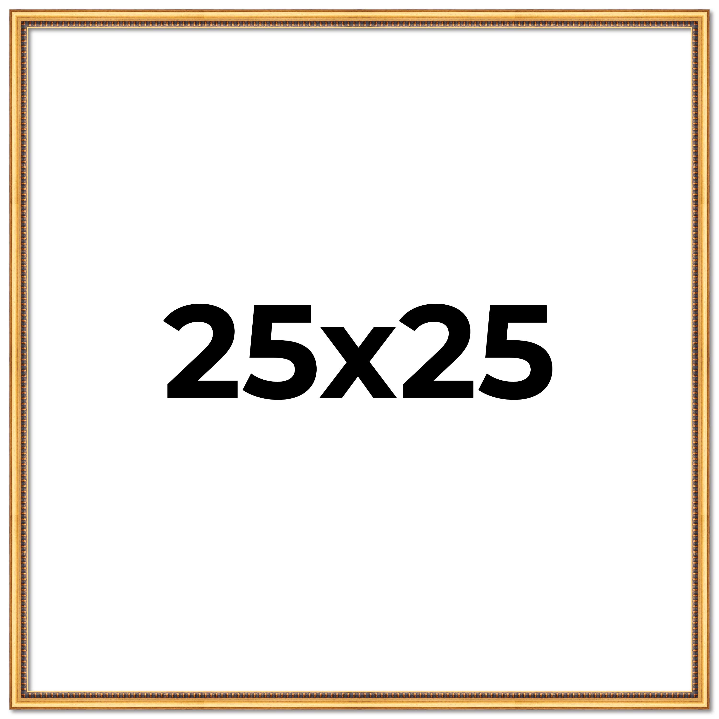 25x25 Frame Beaded Gold Solid Wood Picture Frame | 0.75 Inches Moulding Width main product image