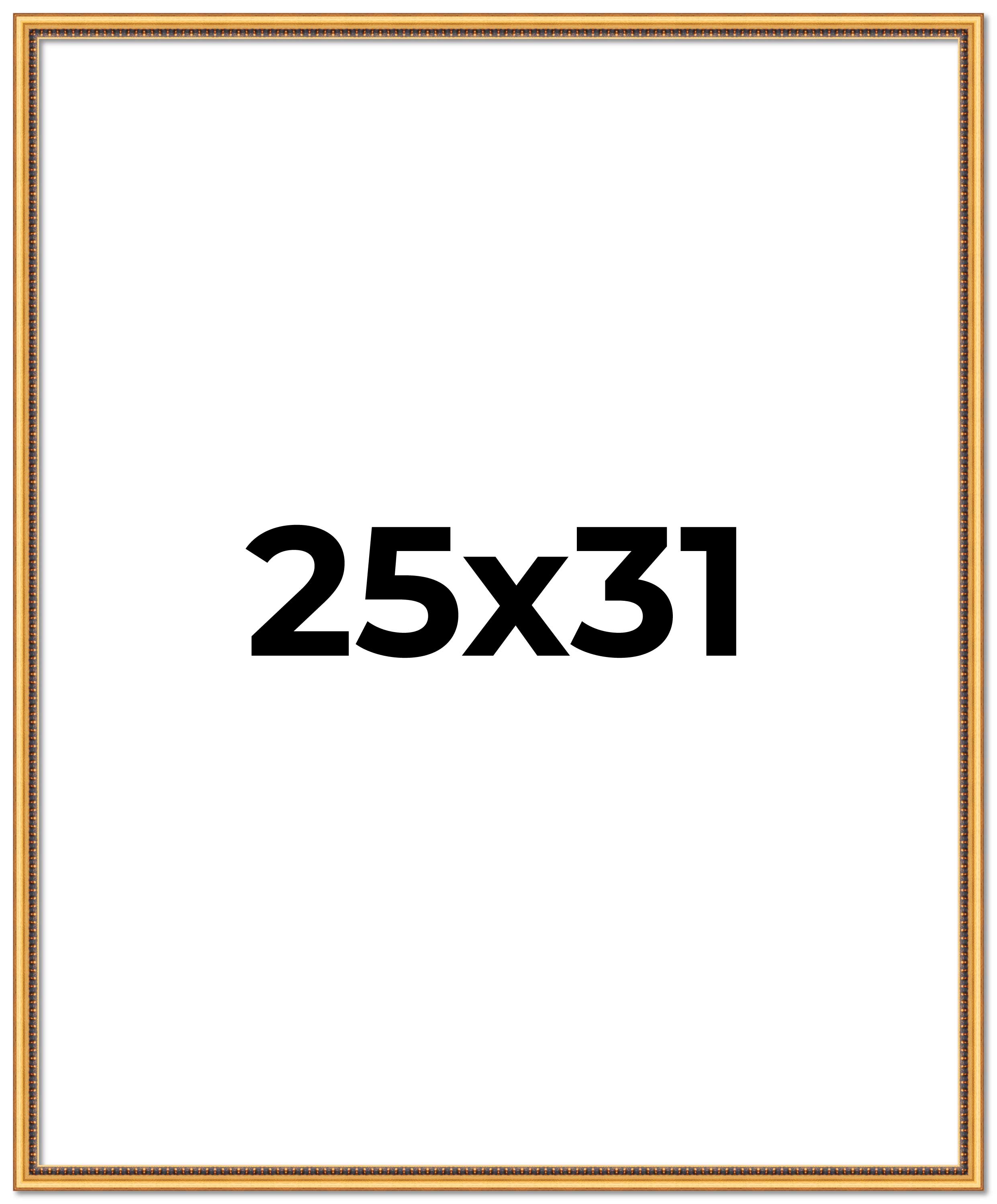 25x31 Frame Beaded Gold Solid Wood Picture Frame | 0.75 Inches Moulding Width main product image