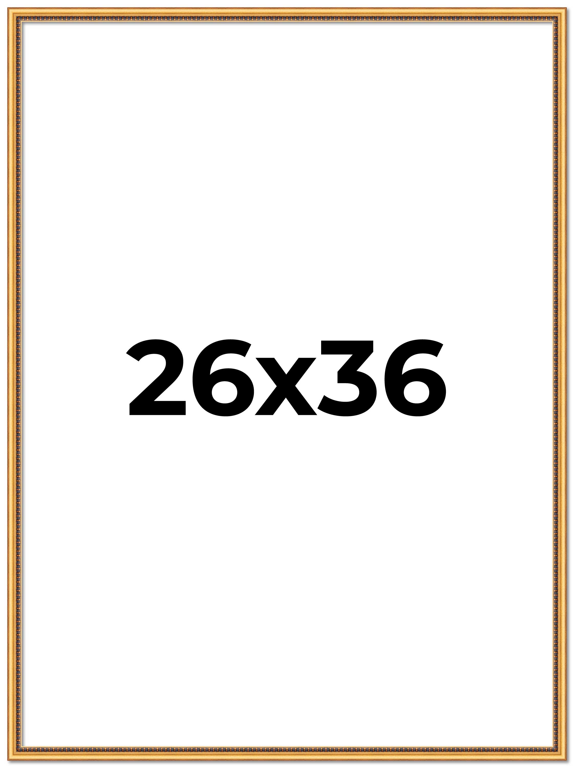 26x36 Frame Beaded Gold Solid Wood Picture Frame | 0.75 Inches Moulding Width main product image