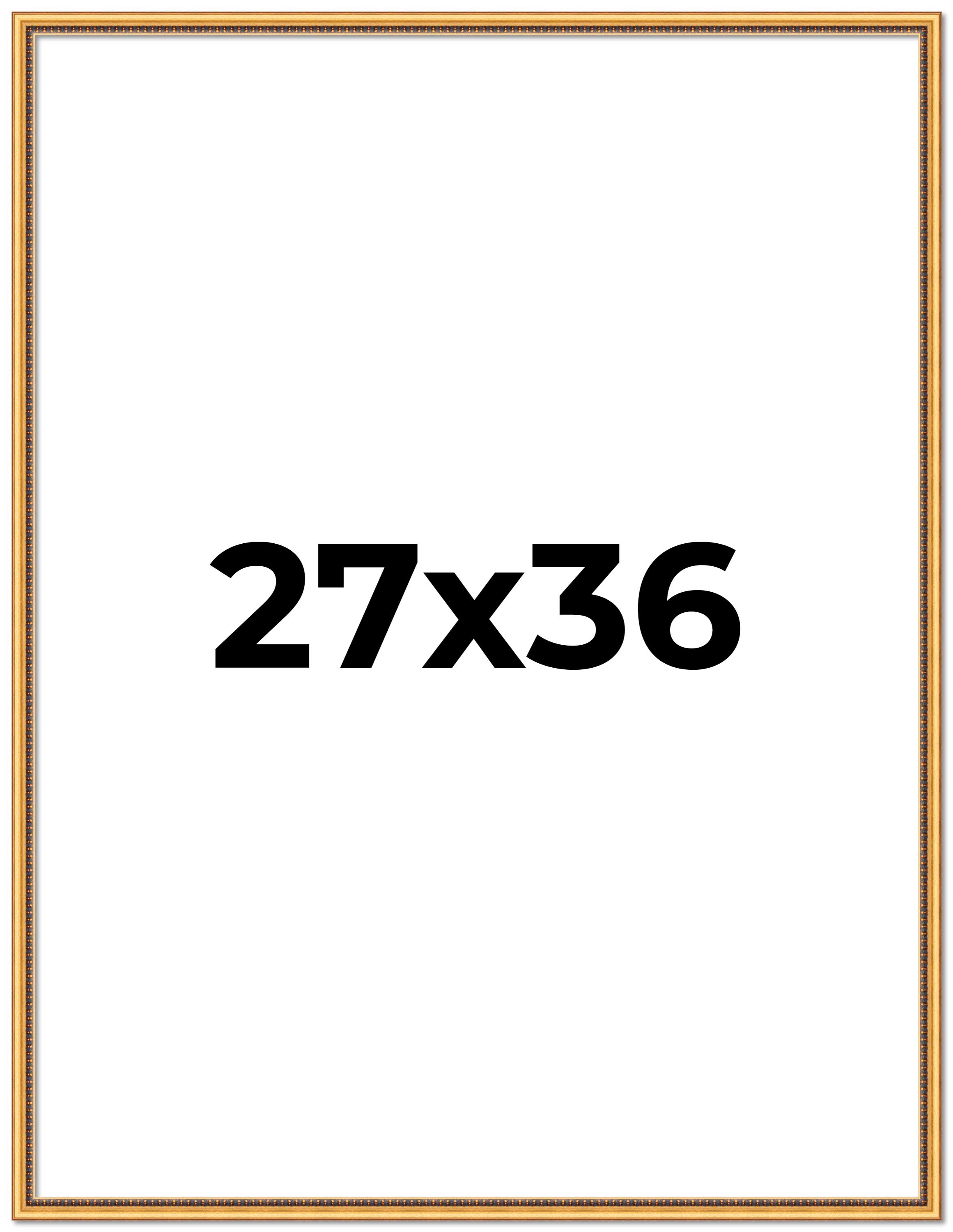 27x36 Frame Beaded Gold Solid Wood Picture Frame | 0.75 Inches Moulding Width main product image