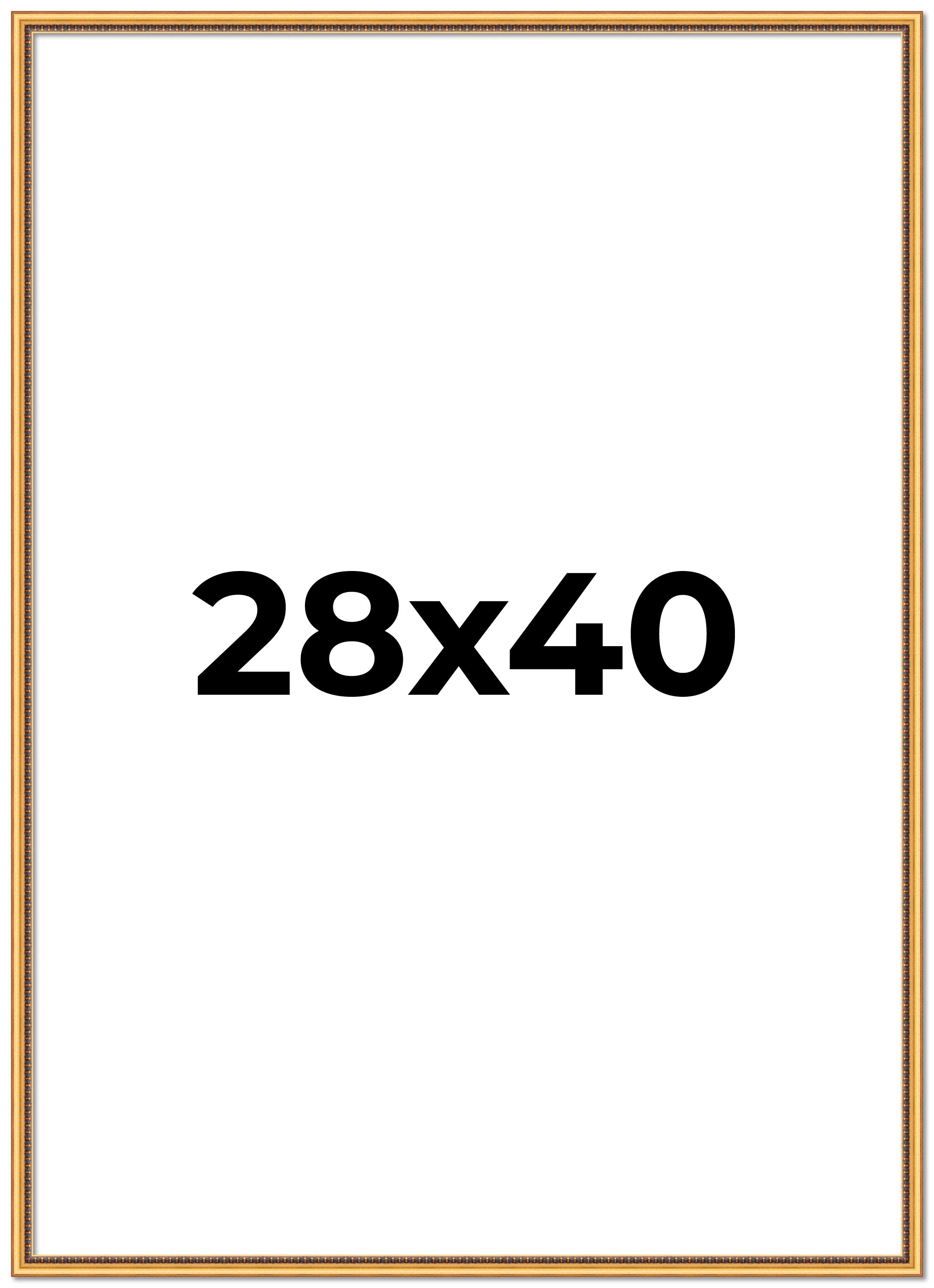 28x40 Frame Beaded Gold Solid Wood Picture Frame | 0.75 Inches Moulding Width main product image