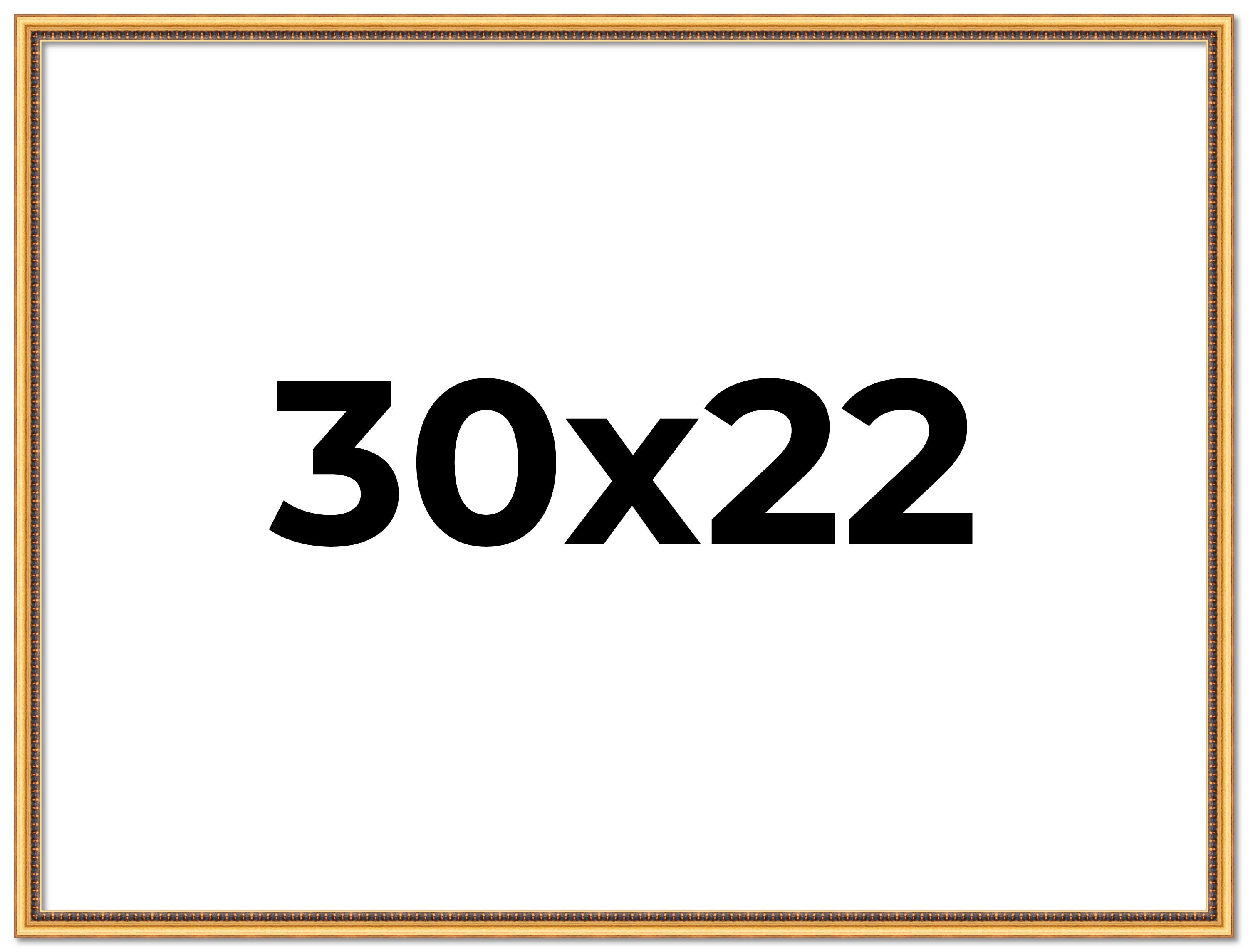 30x22 Frame Beaded Gold Solid Wood Picture Frame | 0.75 Inches Moulding Width main product image