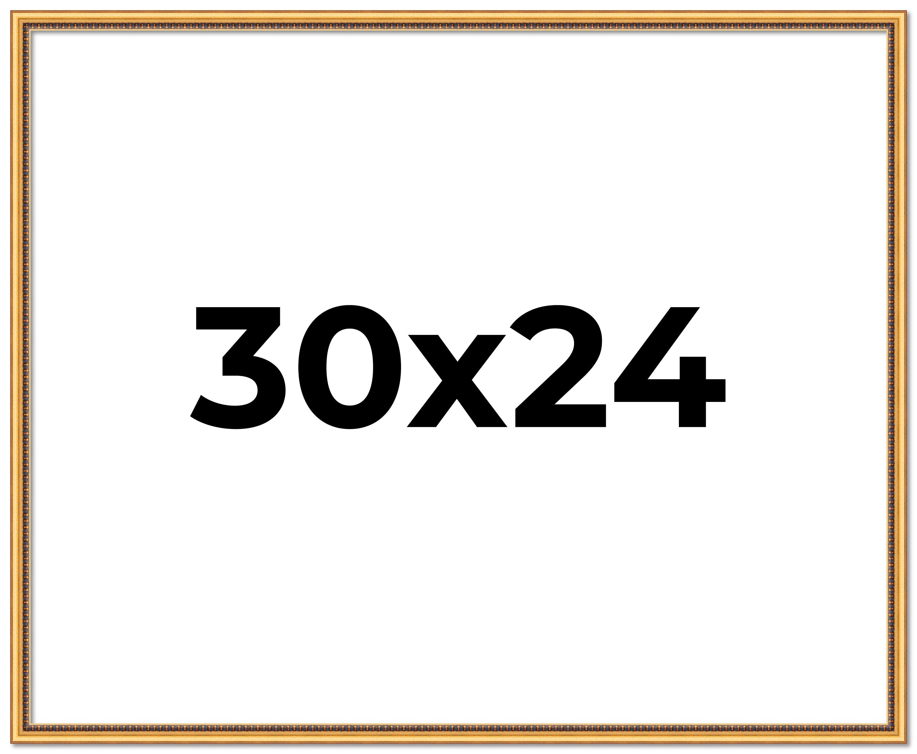 30x24 Frame Beaded Gold Solid Wood Picture Frame | 0.75 Inches Moulding Width main product image