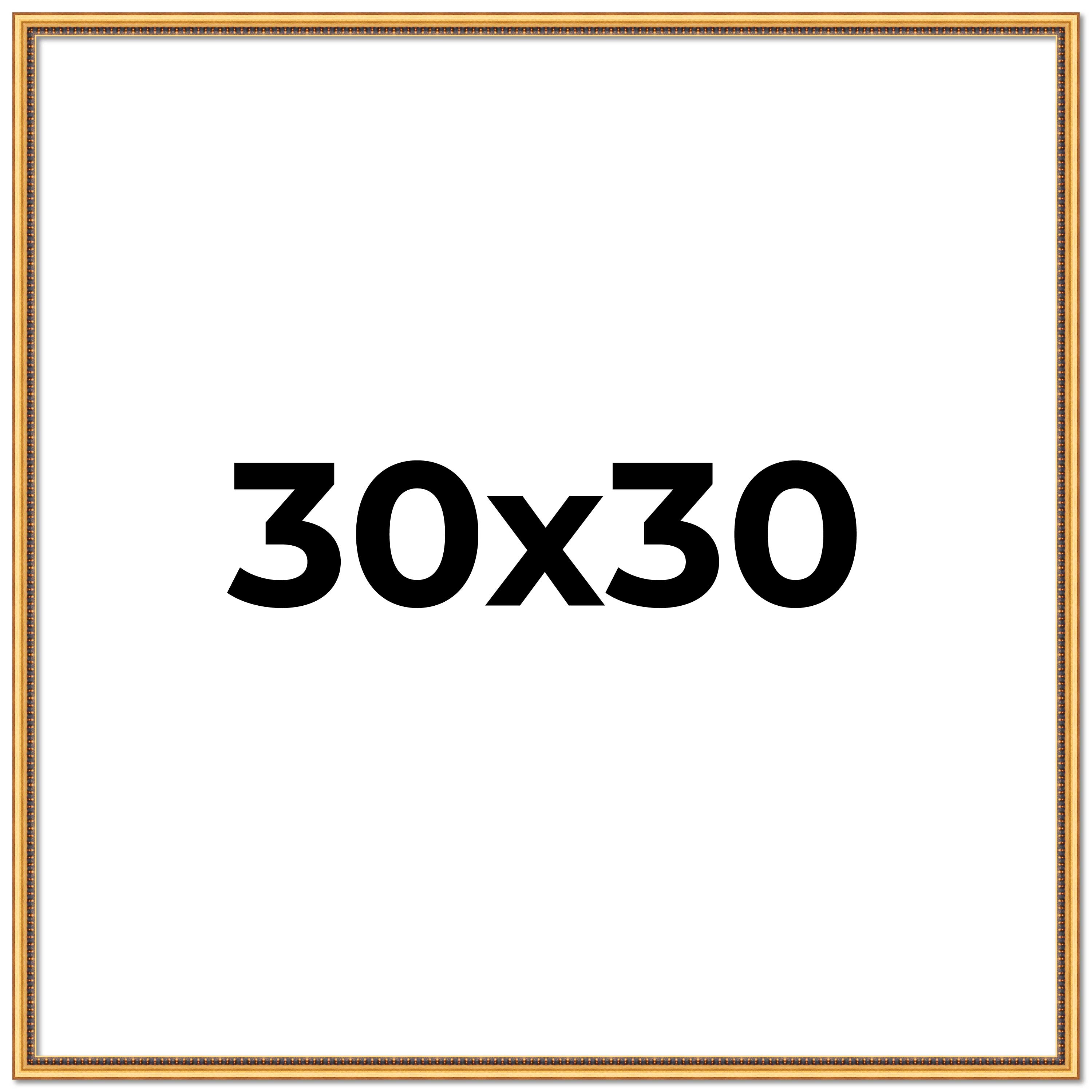 30x30 Frame Beaded Gold Solid Wood Picture Frame | 0.75 Inches Moulding Width main product image