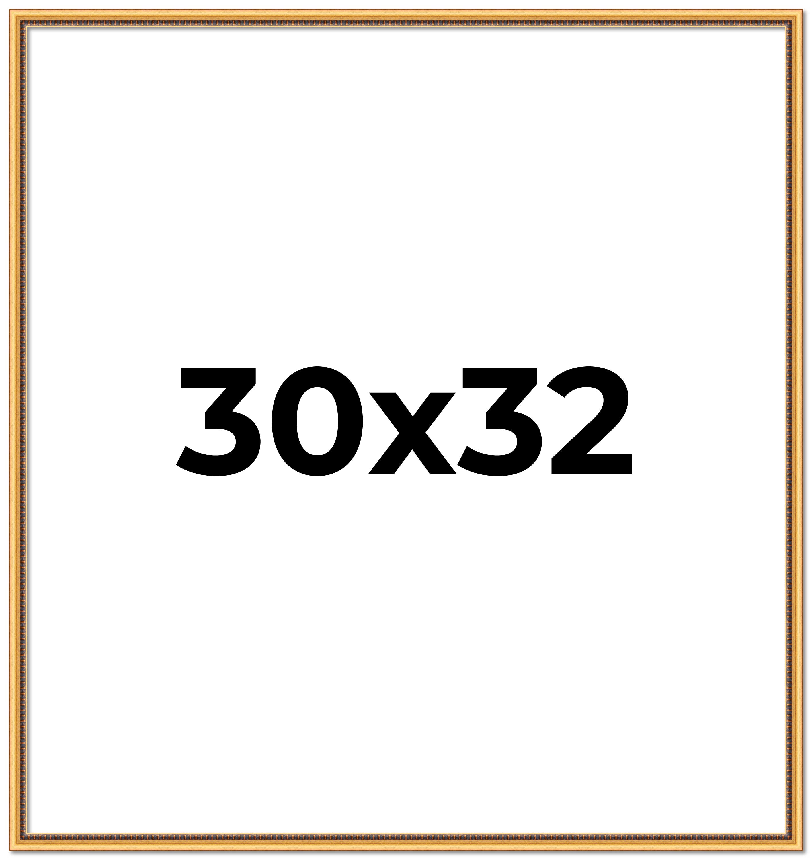 30x32 Frame Beaded Gold Solid Wood Picture Frame | 0.75 Inches Moulding Width main product image