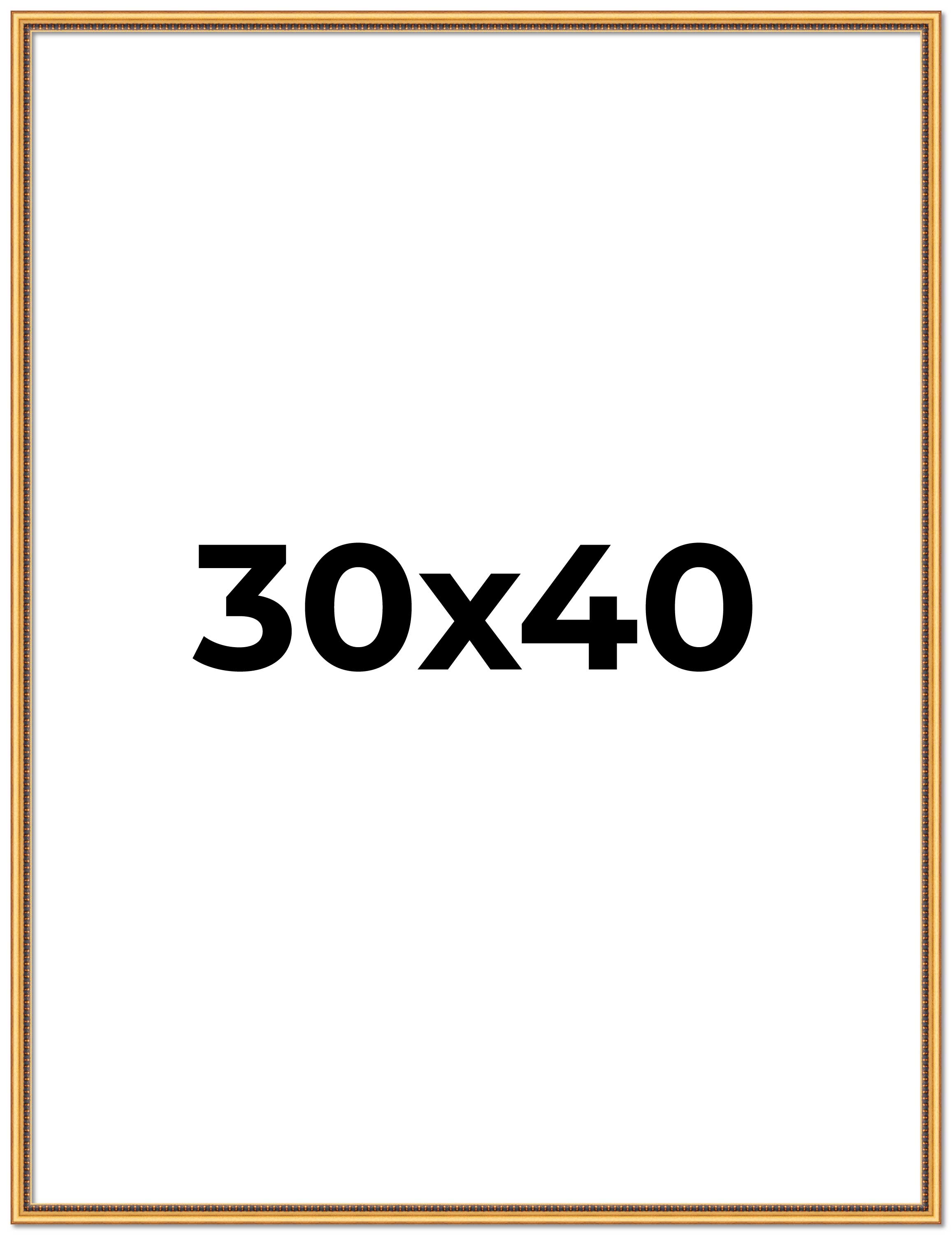 30x40 Frame Beaded Gold Solid Wood Picture Frame | 0.75 Inches Moulding Width main product image