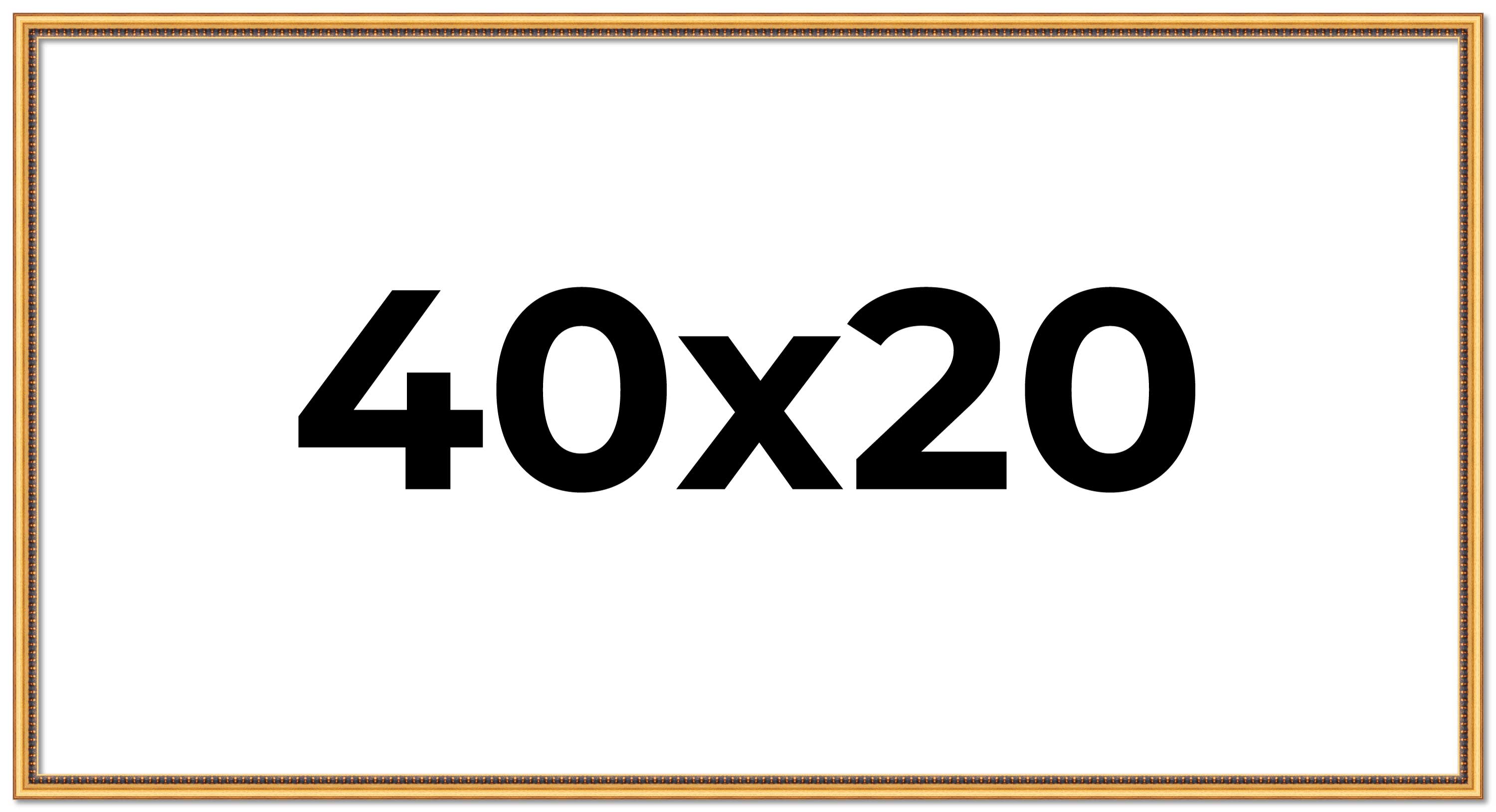 40x20 Frame Beaded Gold Solid Wood Picture Frame | 0.75 Inches Moulding Width main product image