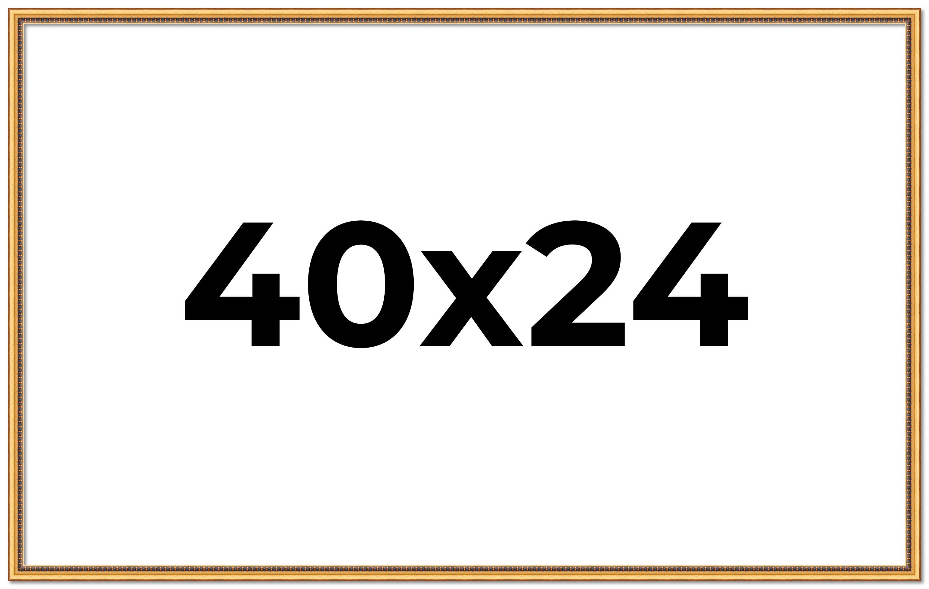 40x24 Frame Beaded Gold Solid Wood Picture Frame | 0.75 Inches Moulding Width main product image