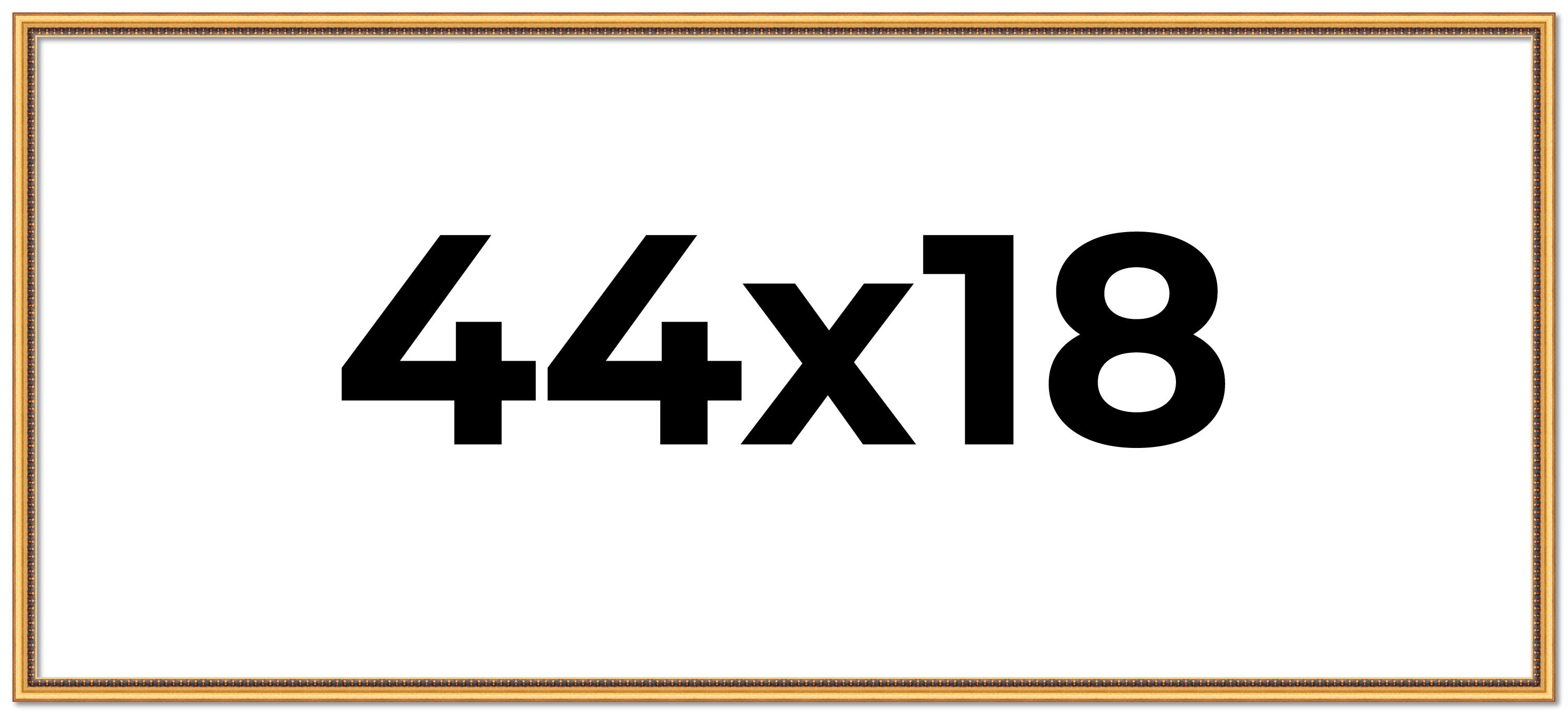 44×18 Frame Beaded Gold Solid Wood Picture Frame | 0.75 Inches Moulding Width |