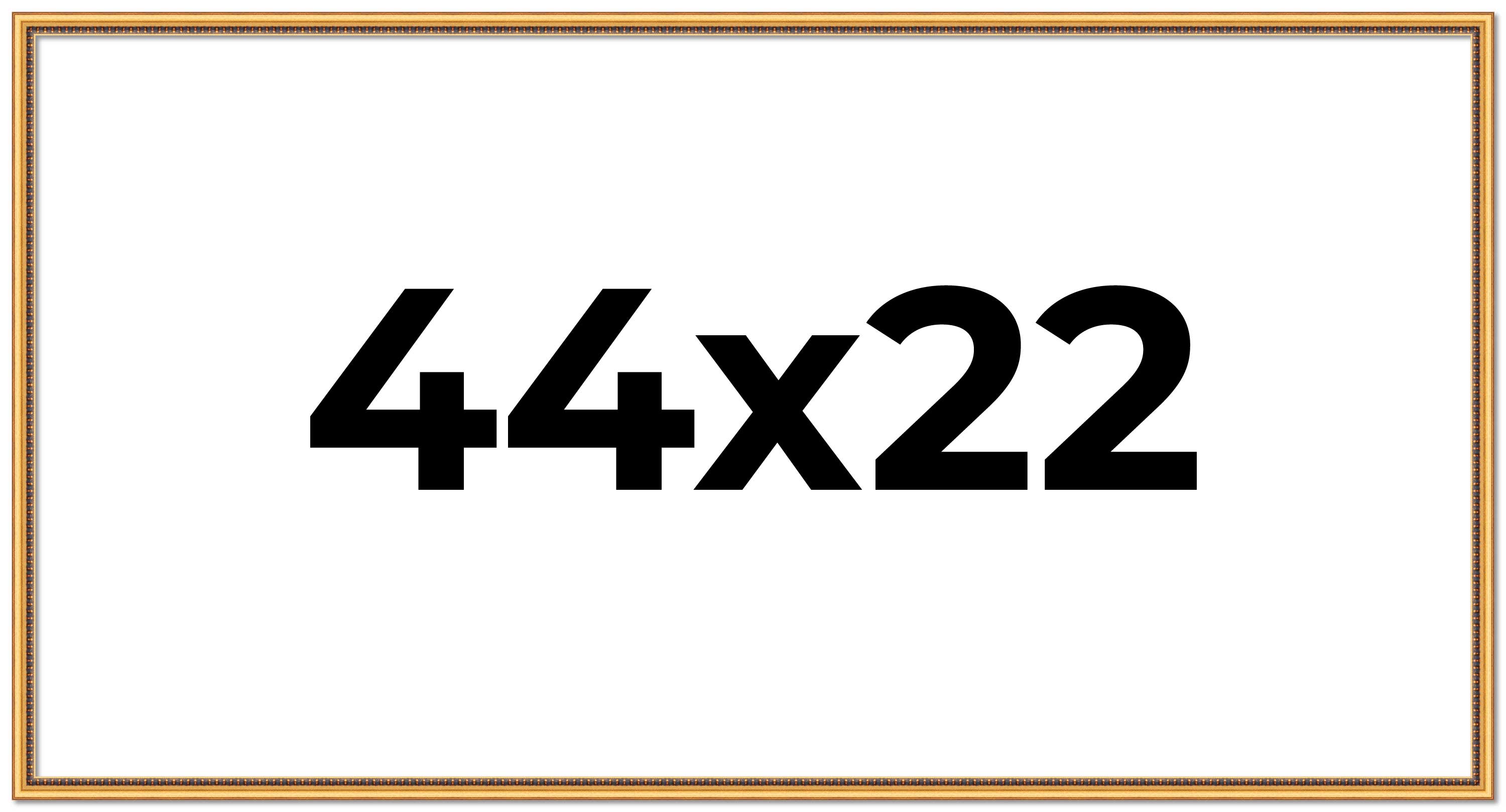 44×22 Frame Beaded Gold Solid Wood Picture Frame | 0.75 Inches Moulding Width |