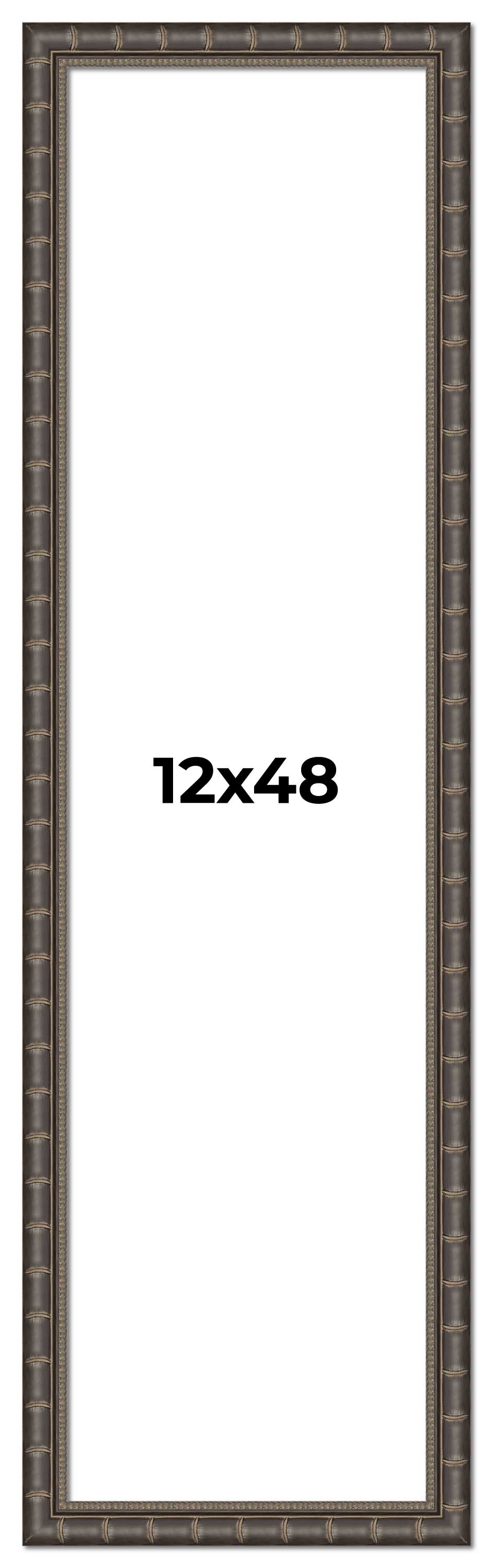 12×48 Frame Black Bamboo Solid Wood Picture Frame Width 1.5 Inches | Interior Fr